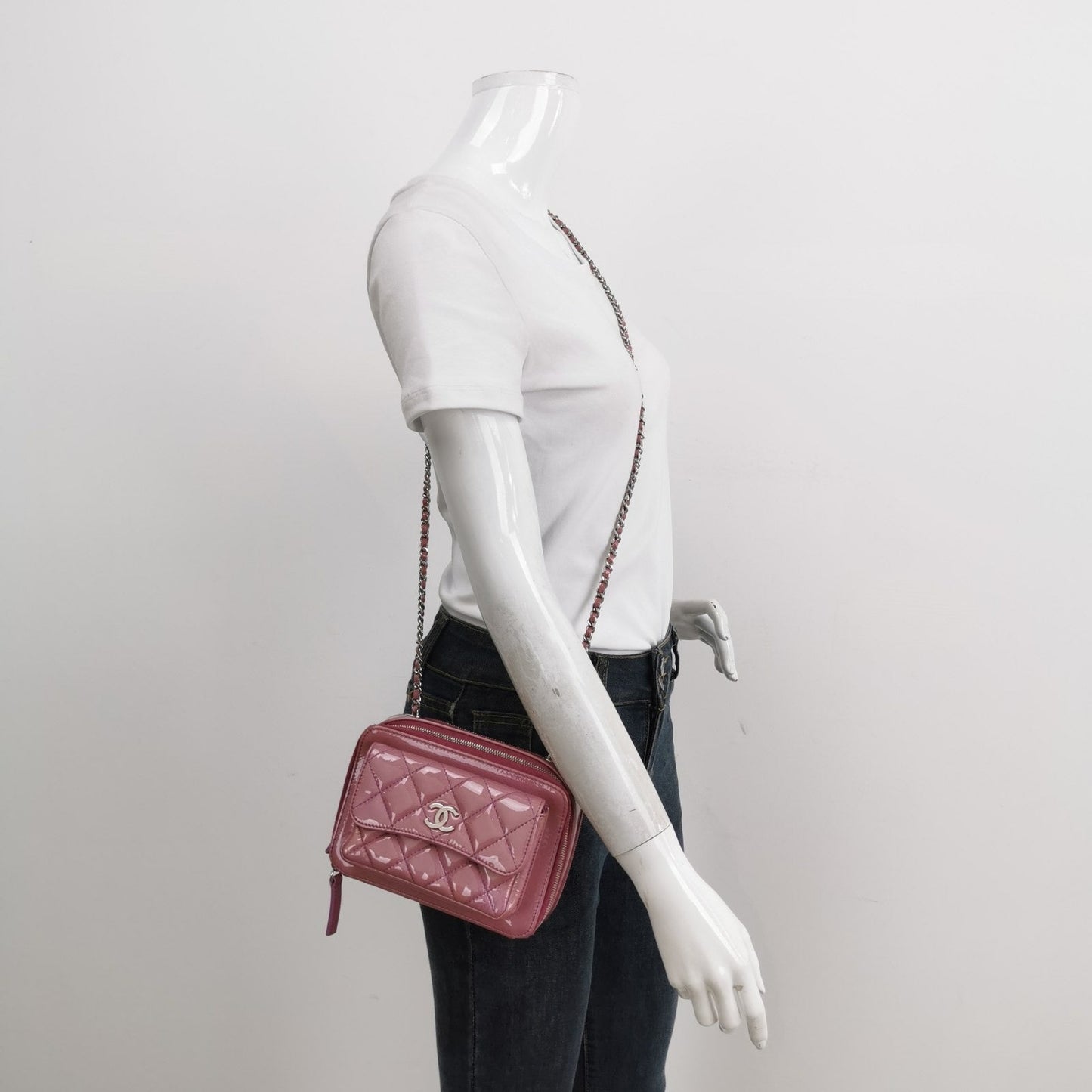 Chanel Pocket Box Camera - Lavendar Patent Pink Small Leather Crossbody Bag