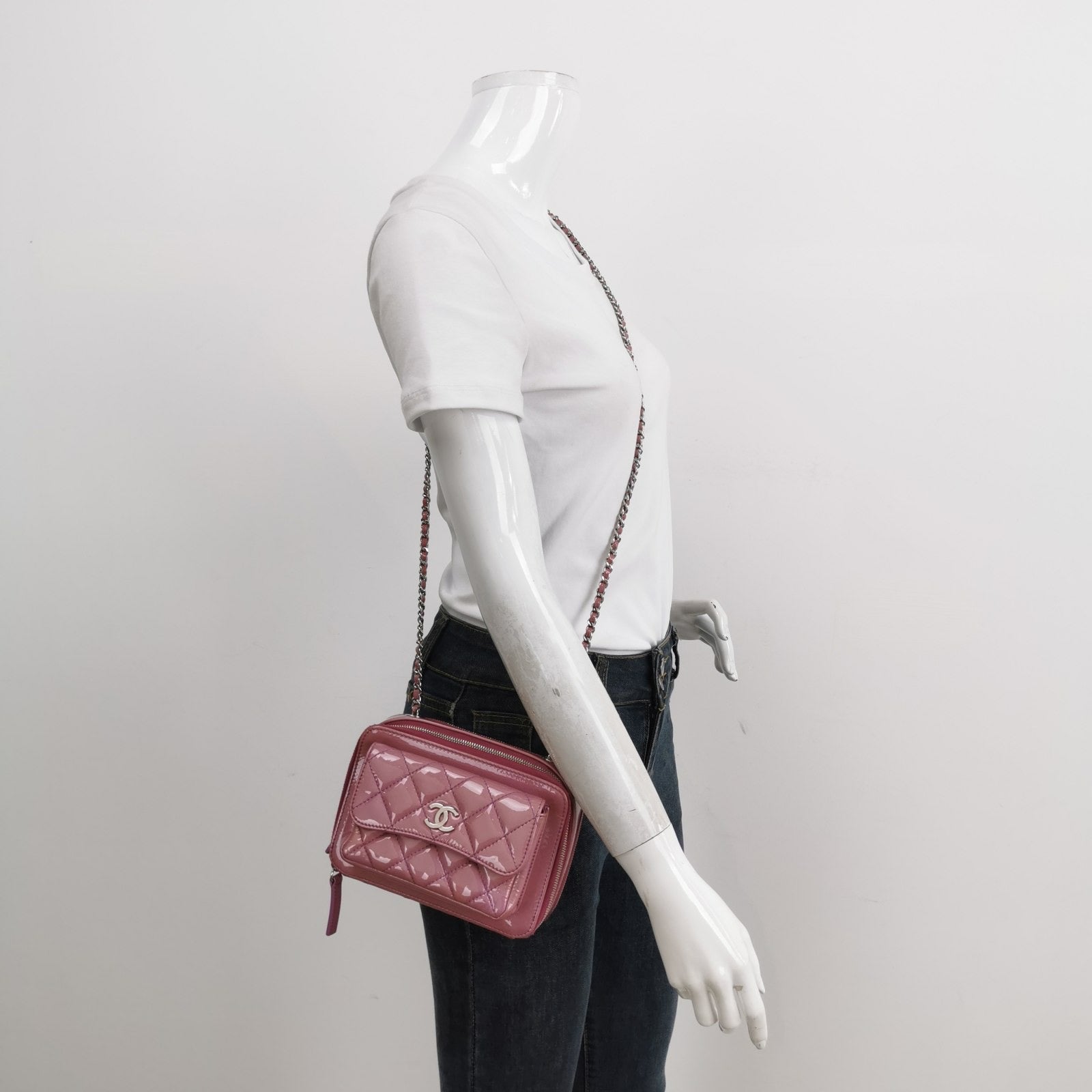 Chanel Pocket Box Camera - Lavendar Patent Pink Small Leather Crossbody Bag
