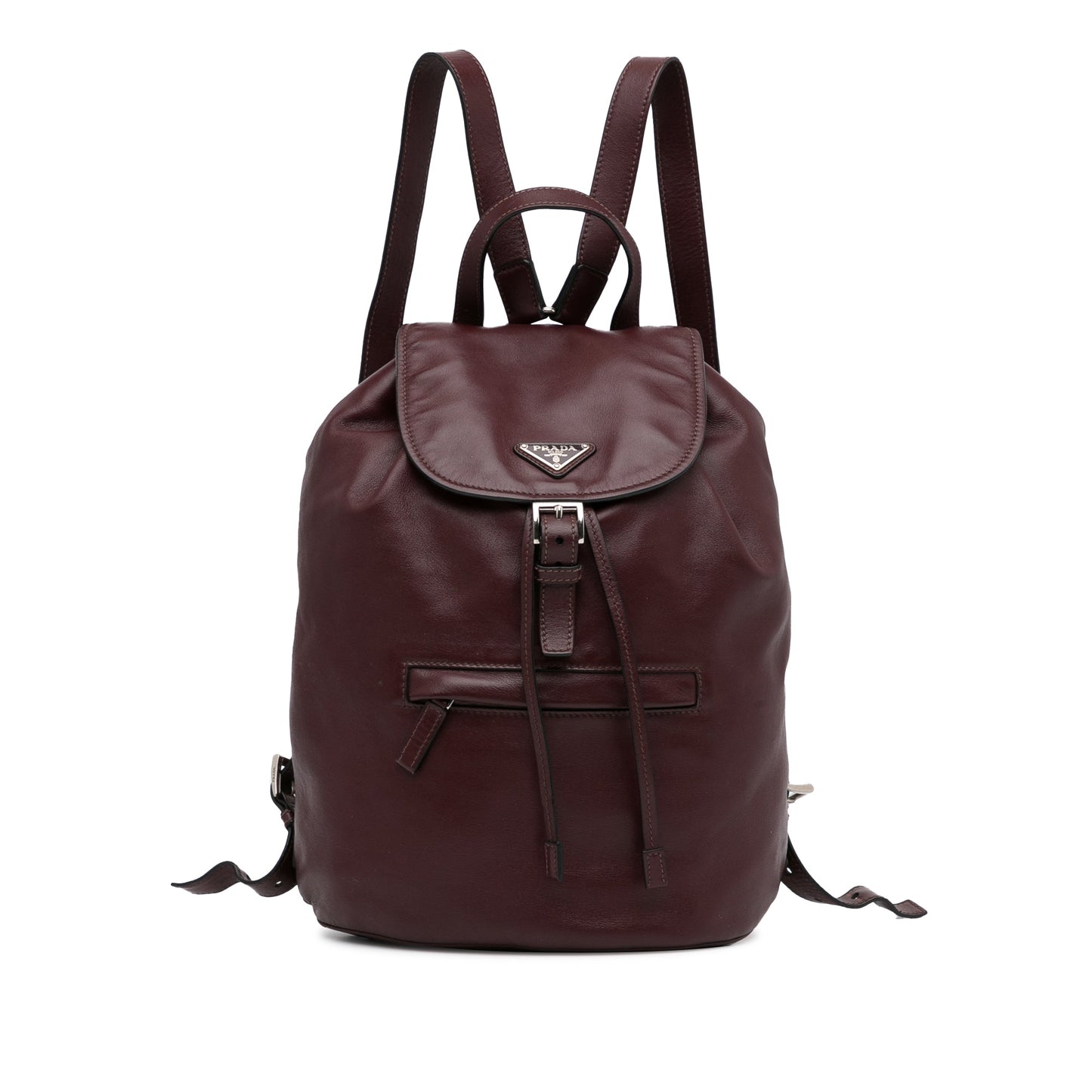 Prada Glace Backpack Wine Calfskin Red