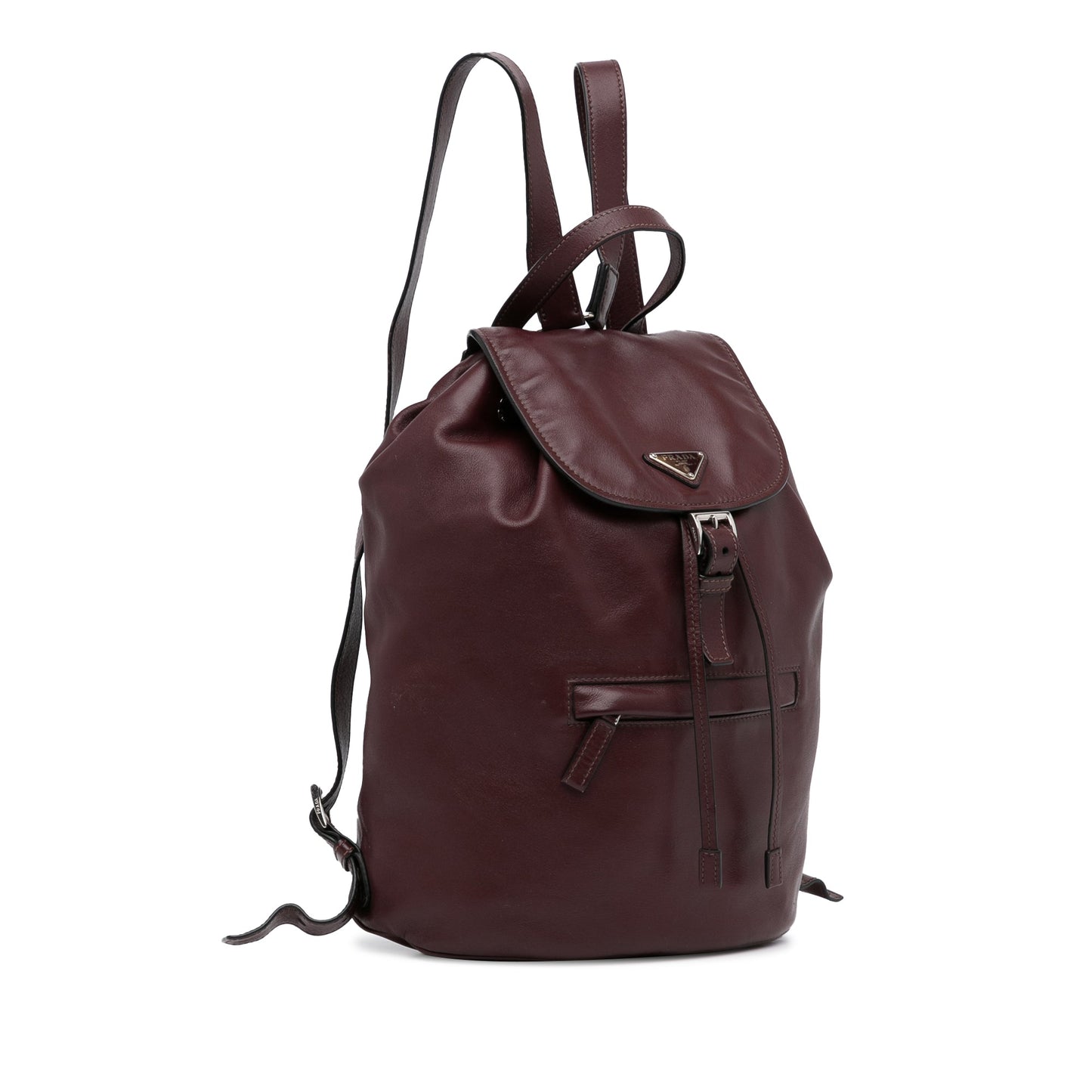 Prada Glace Backpack Wine Calfskin Red