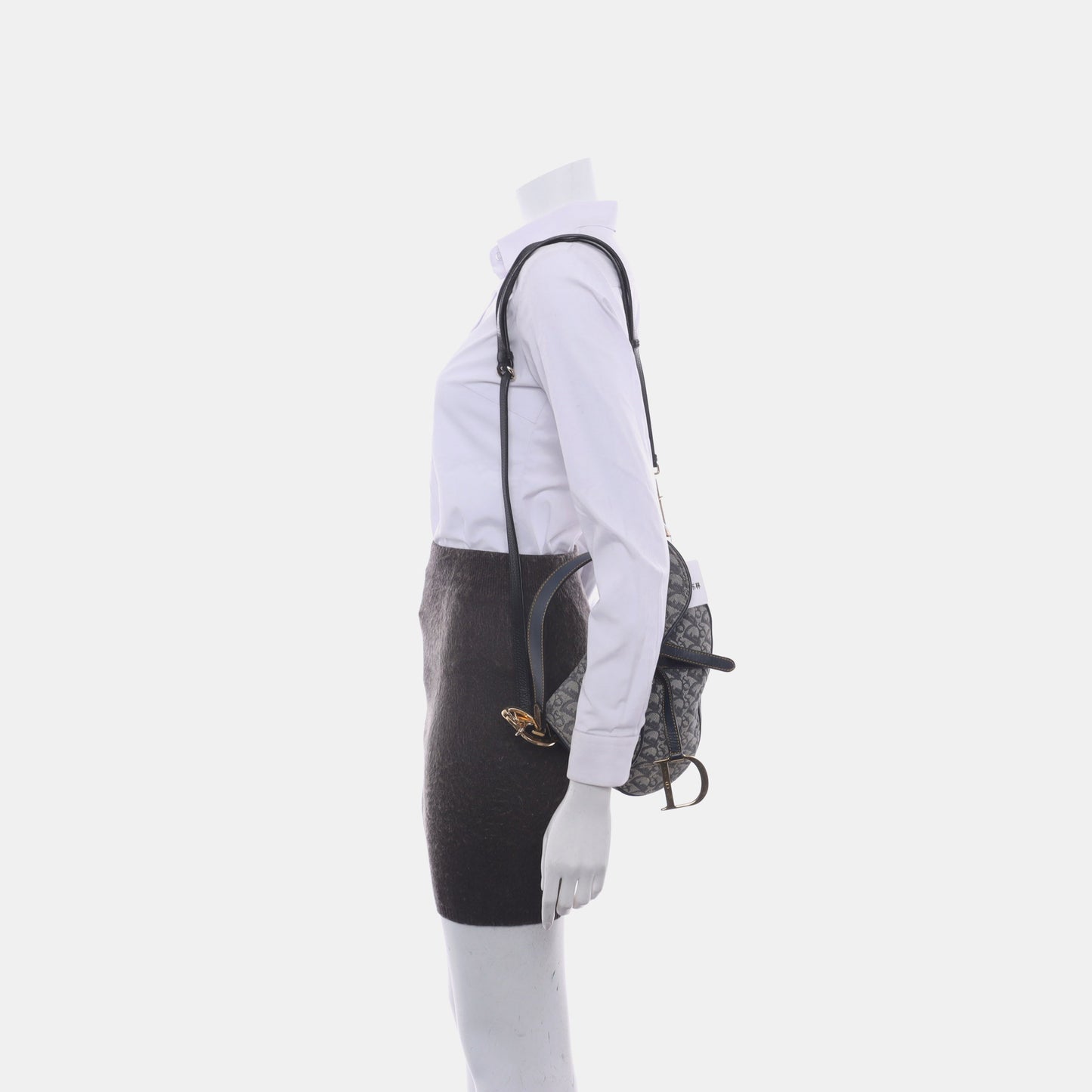 Dior Saddle Navy Oblique With Multicolor Silk Lining Travel Bag