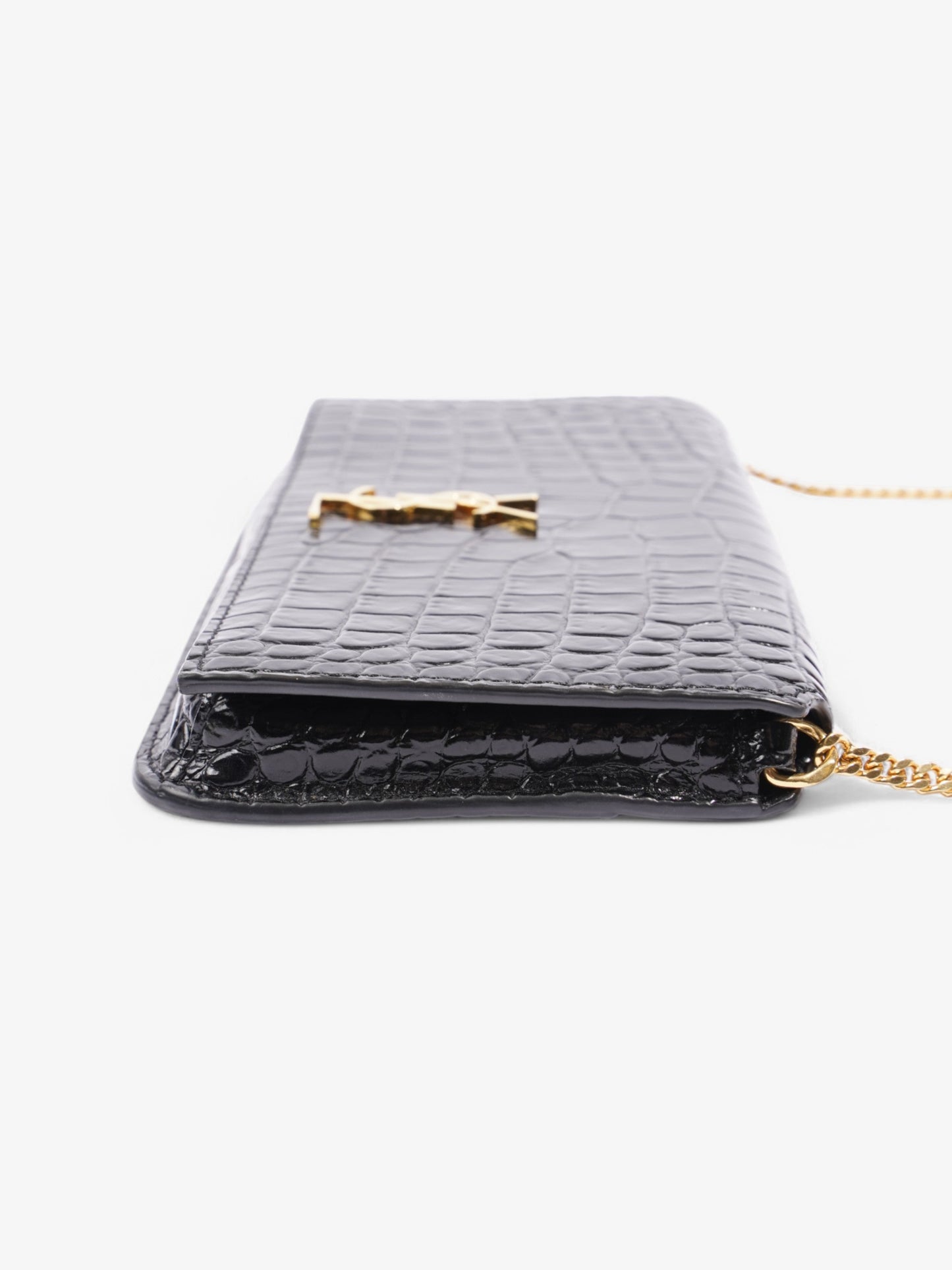 YSL Saint Laurent Cassandre Crossbody Bag Leather Black Embossed