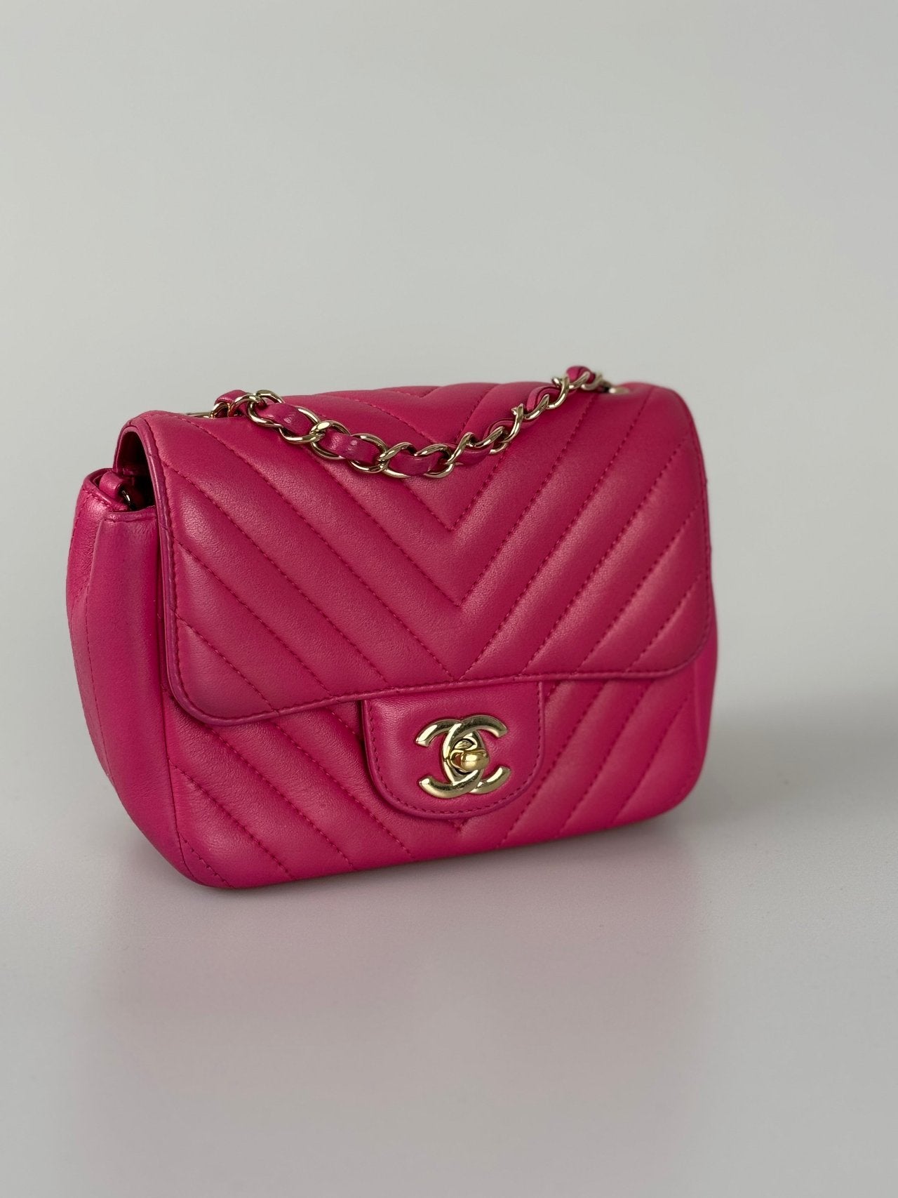 Chanel  mini Square Classic Chevron Flap Bag