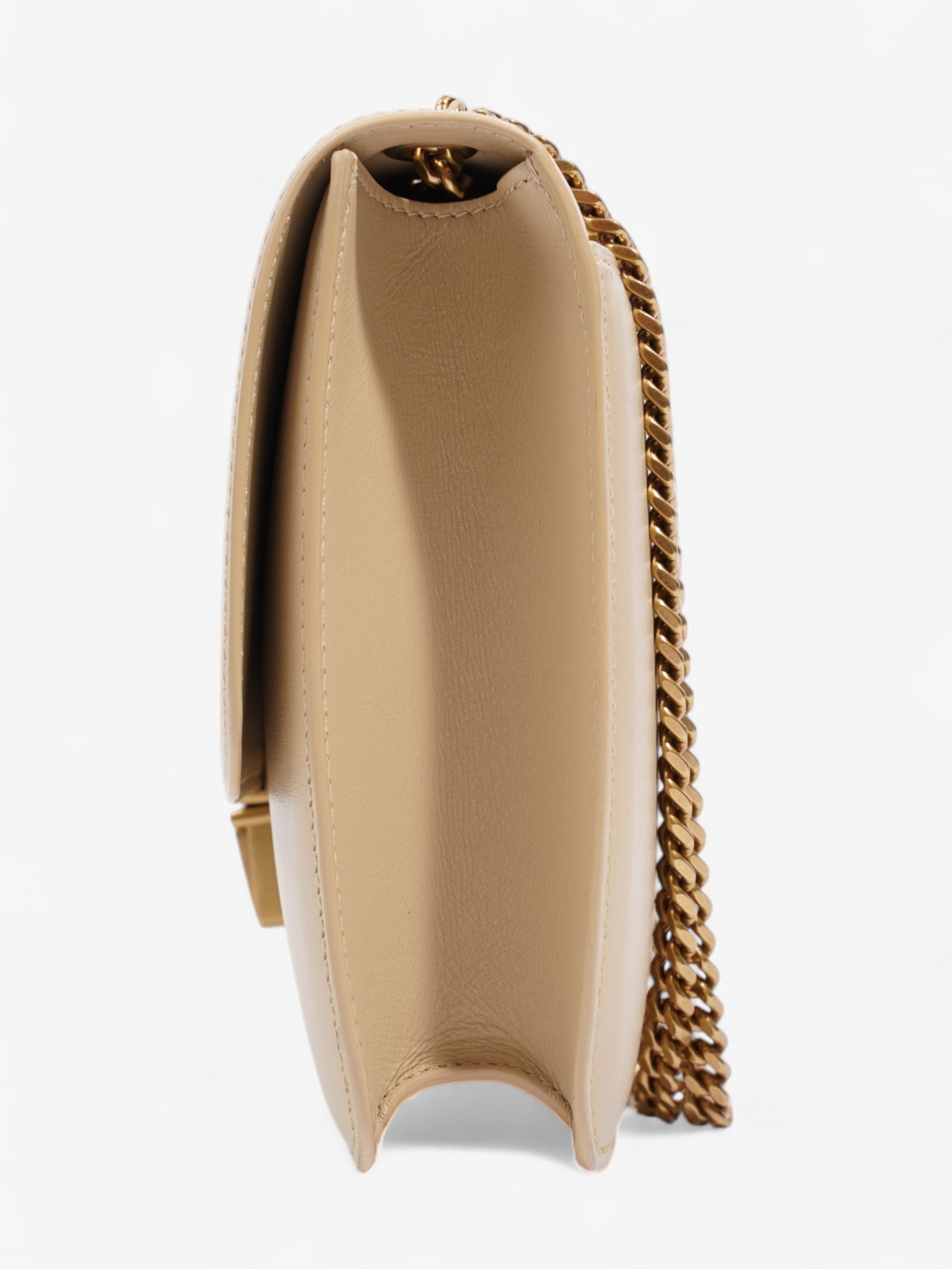 YSL Saint Laurent Tuc Shoulder Bag Leather Beige