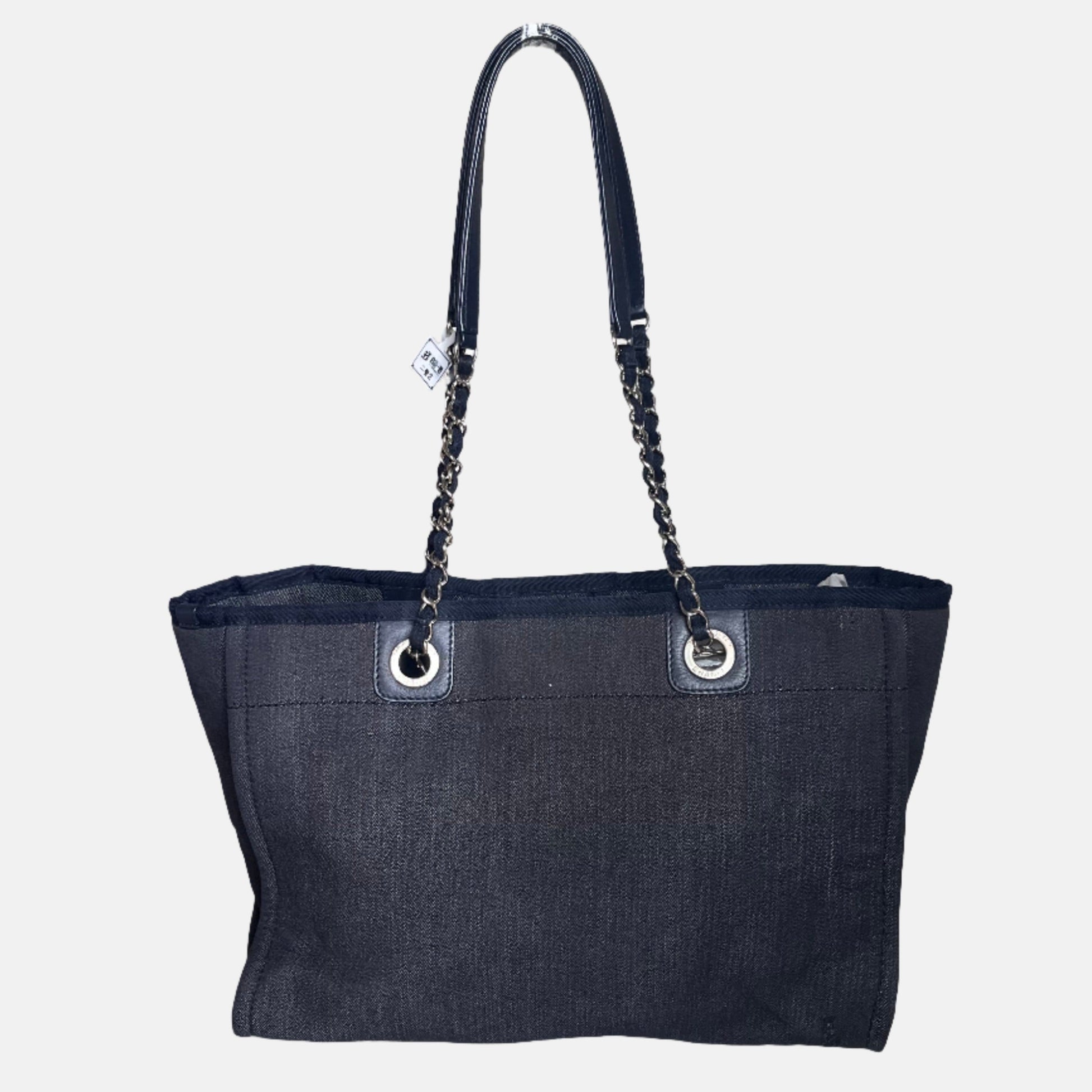 Chanel Deauville Navy Denim Top Handle Shoulder Bag