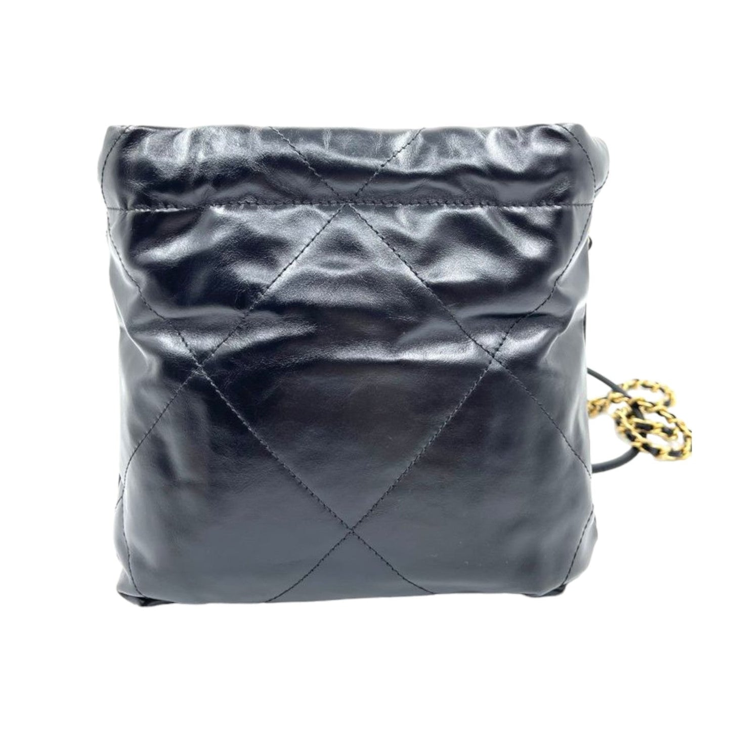Chanel Mini 22 Shiny Calfskin GHW Handbag Leather Quilted Shoulder Bag