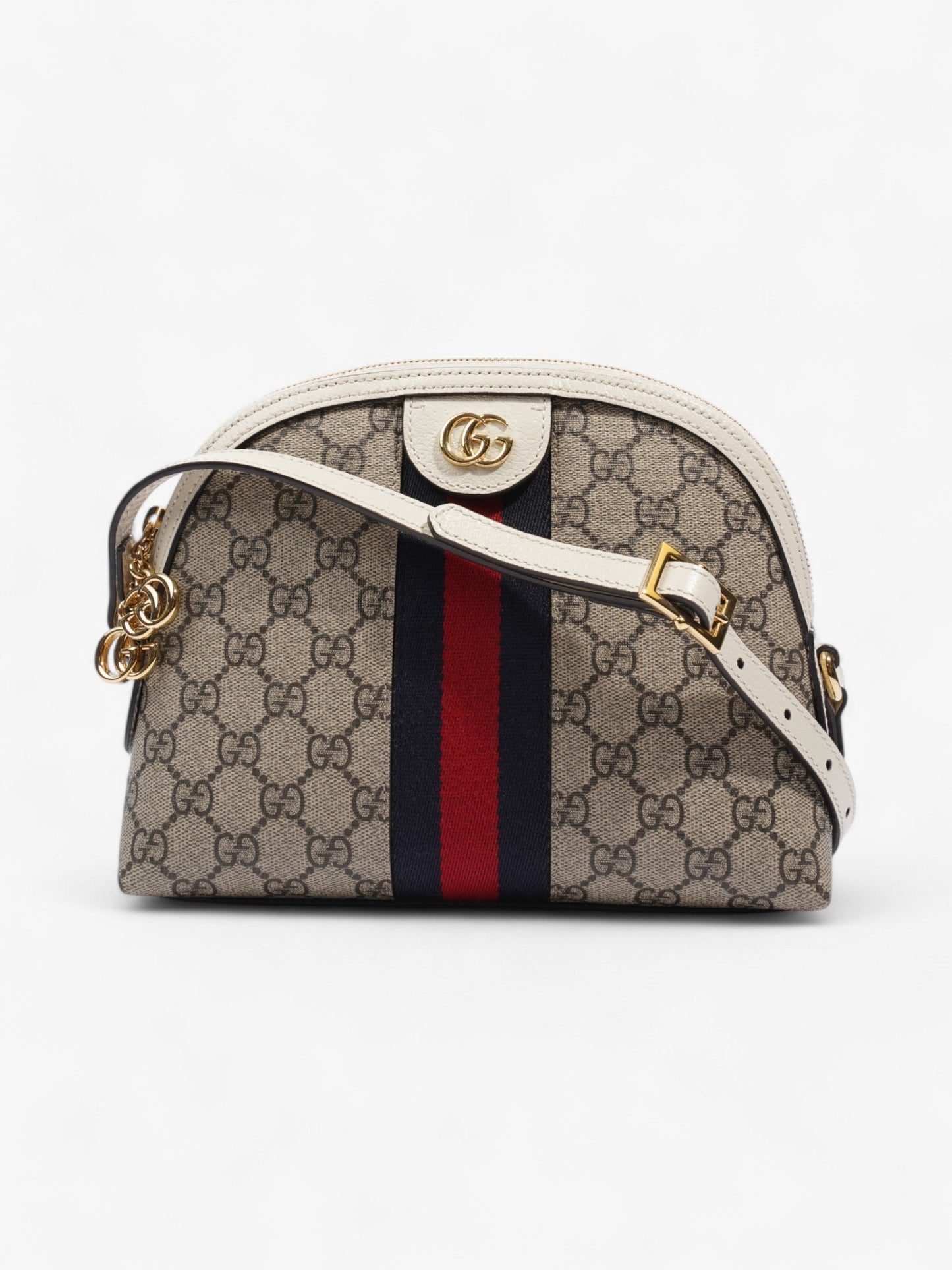Gucci Ophidia Supreme Crossbody Bag Canvas White Canvas Small