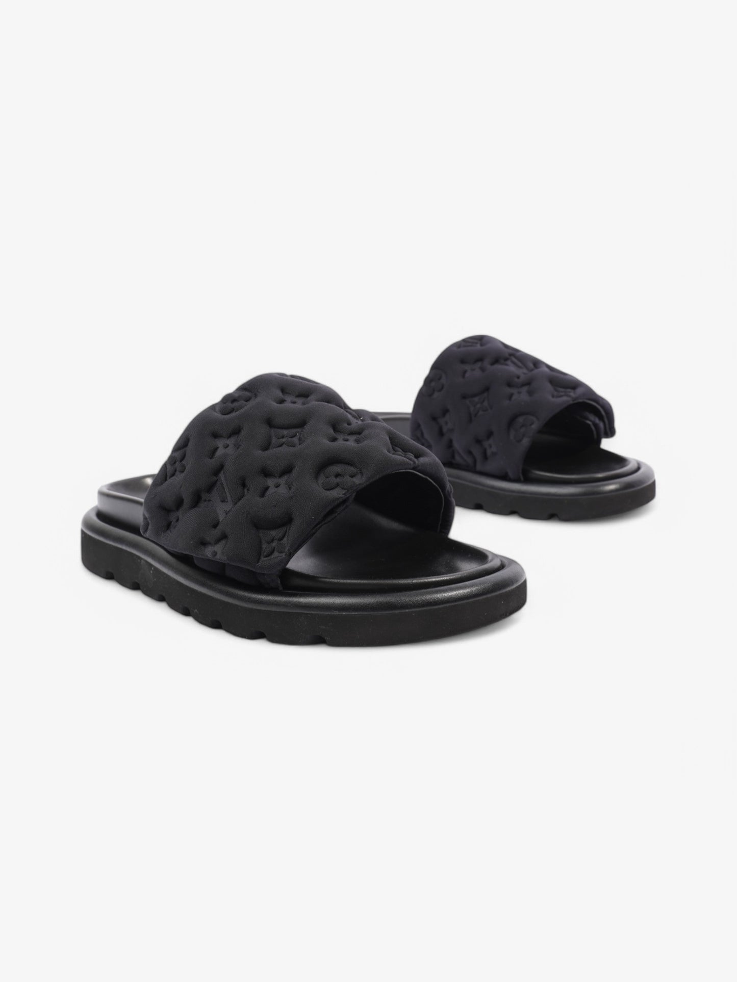 Louis Vuitton Pool Slides Neoprene EU 38 UK Black Handbag