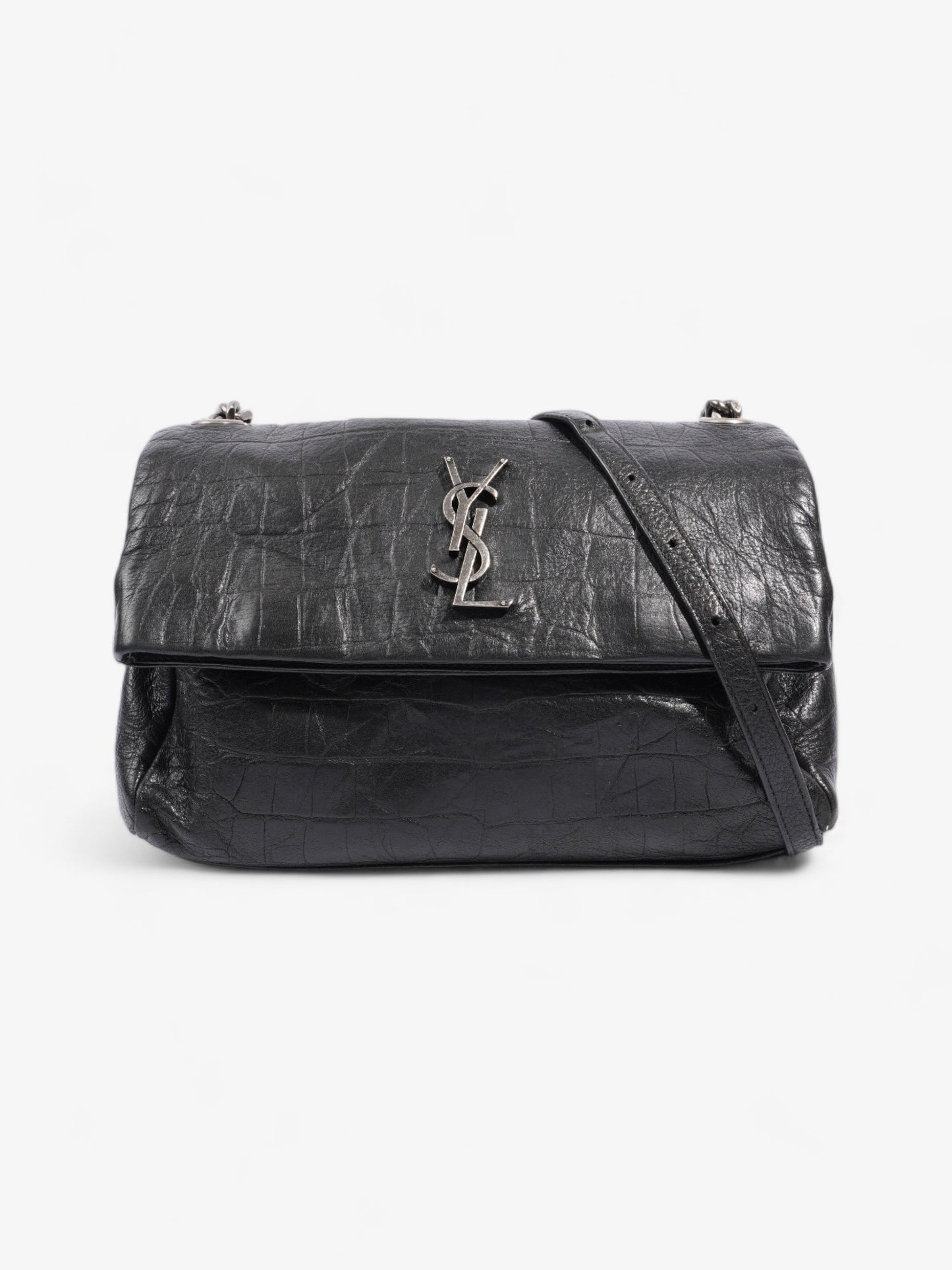 YSL Saint Laurent West Hollywood Calfskin Crossbody Bag Leather Monogram Black