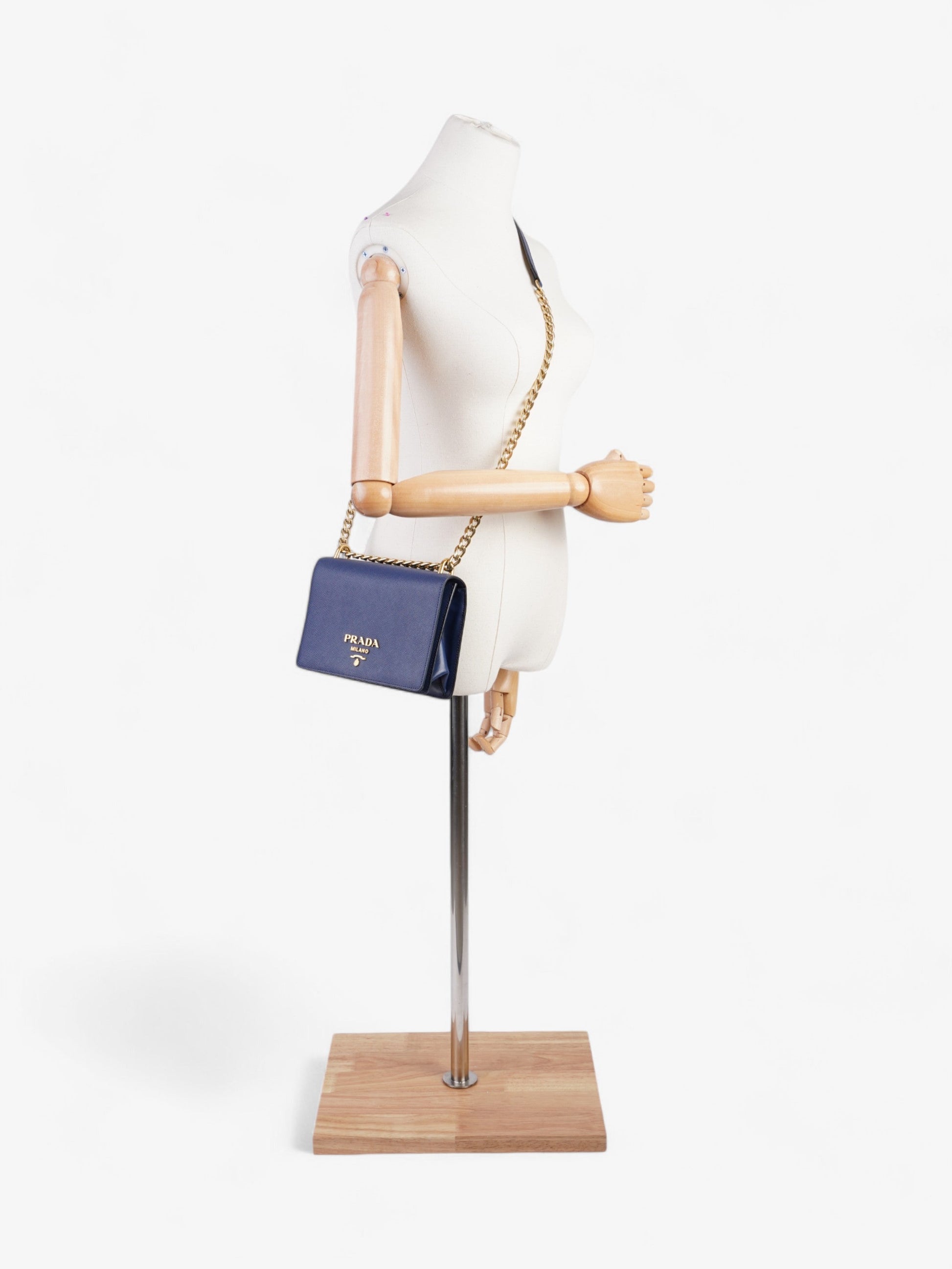 Prada Shoulder Bag Cobalt Leather Saffiano Blue