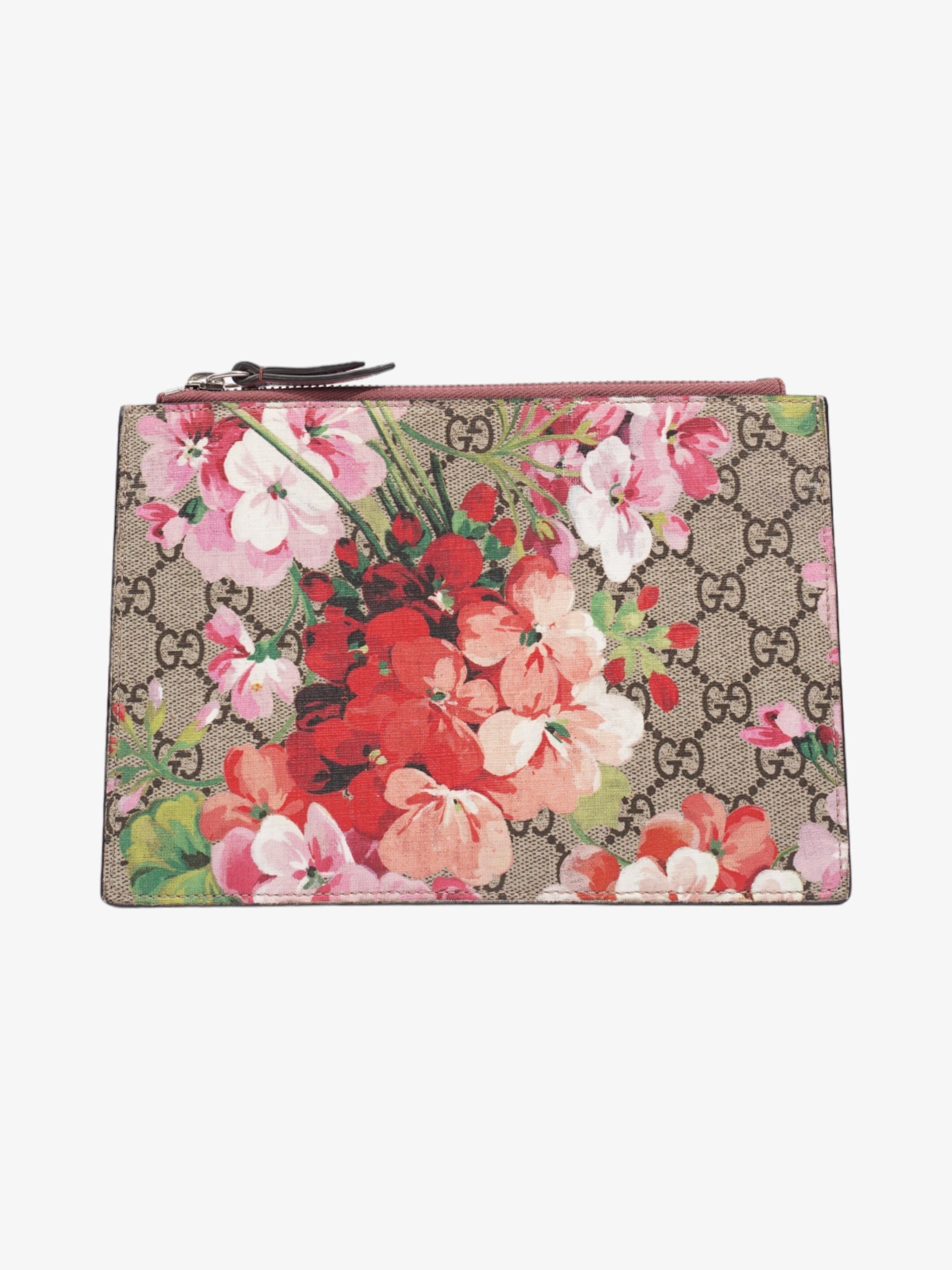 Gucci Blooms Zip Pouch Supreme Bloom Coated Clutch Canvas Clutch Bag
