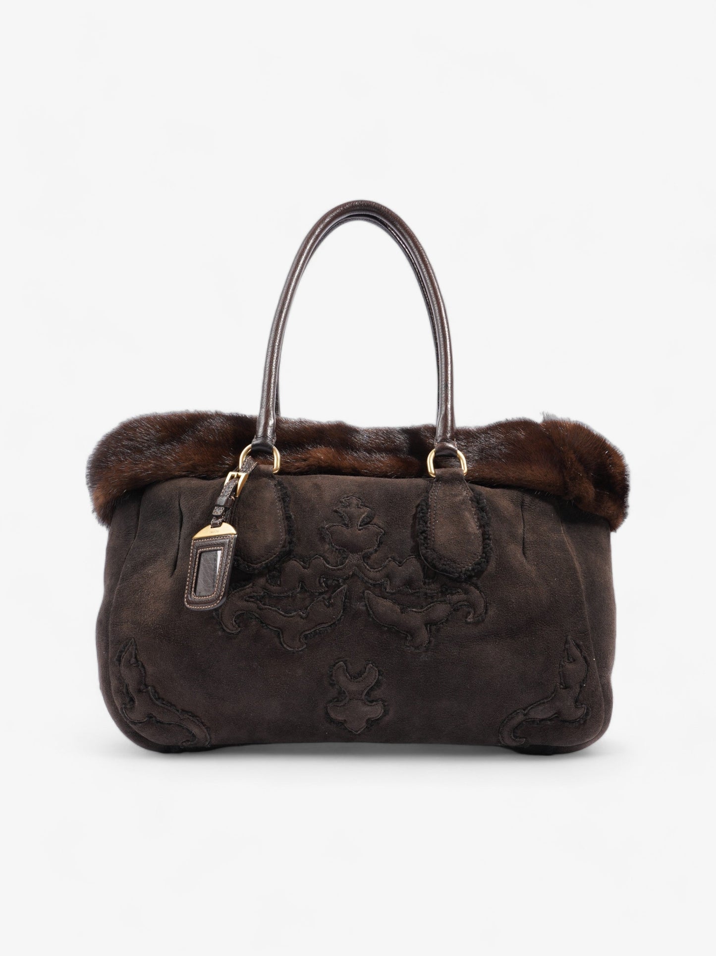 Prada Shearling Bag Shearling Brown Shoulder Bag