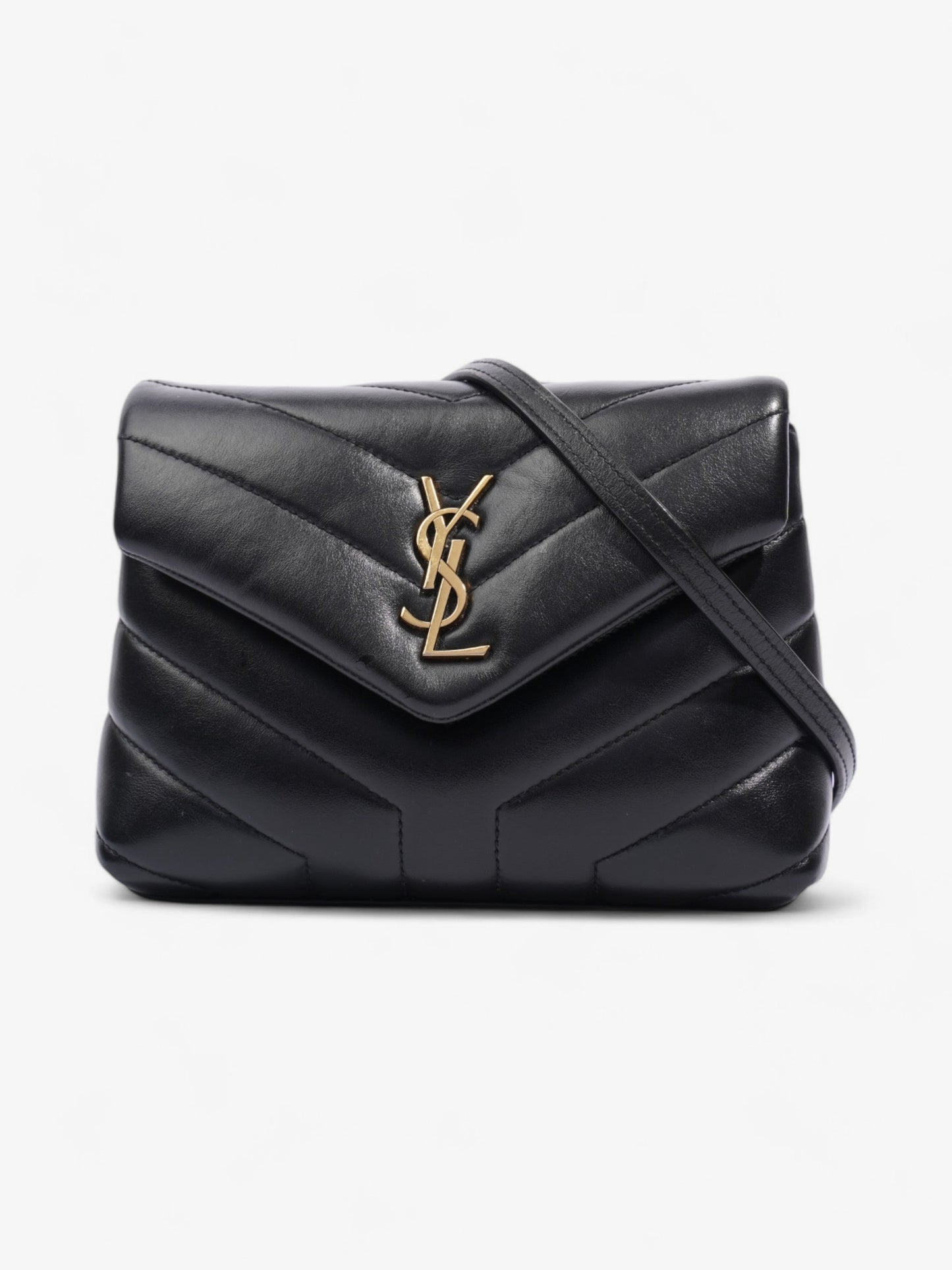 YSL Saint Laurent Lou Lou Calfskin Crossbody Bag Leather Black Toy