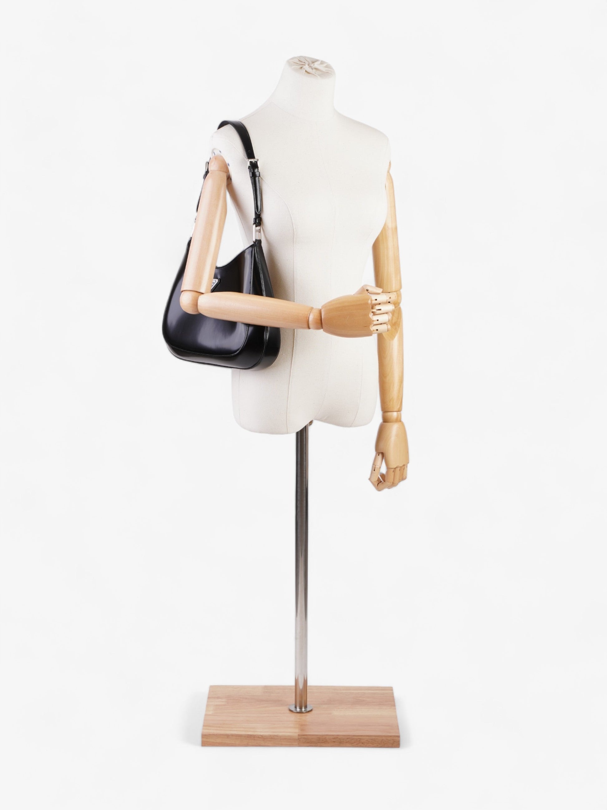 Prada Cleo Shoulder Bag Leather Black