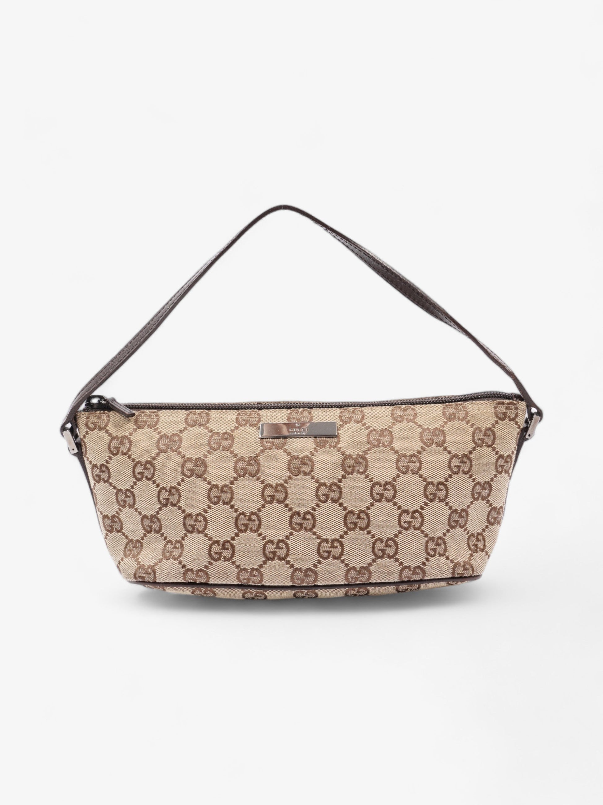 Gucci Boat Pochette And Ebony Supreme Shoulder Bag Canvas Beige