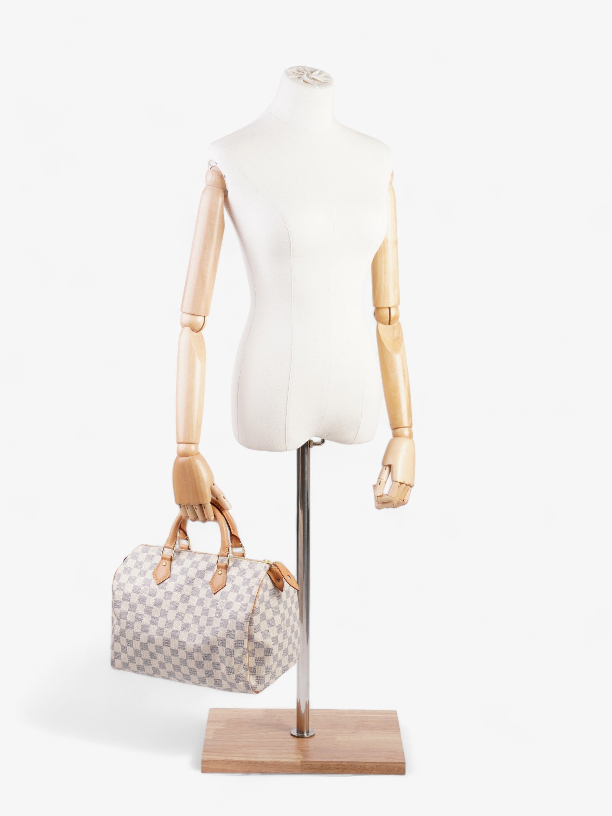 Louis Vuitton Speedy Azur Coated 30 Canvas Coated Canvas Damier Apparel Coated Canvas