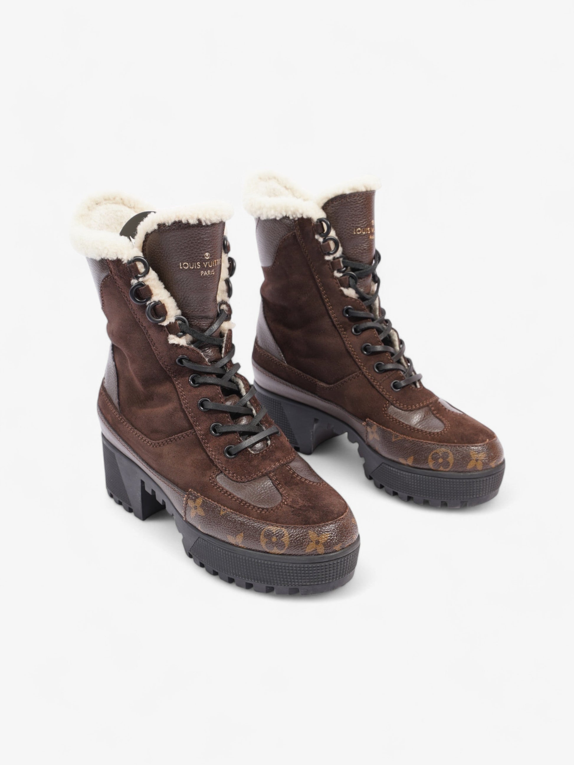Louis Vuitton Laureate Platform Desert Boot EU Suede Brown Shoes