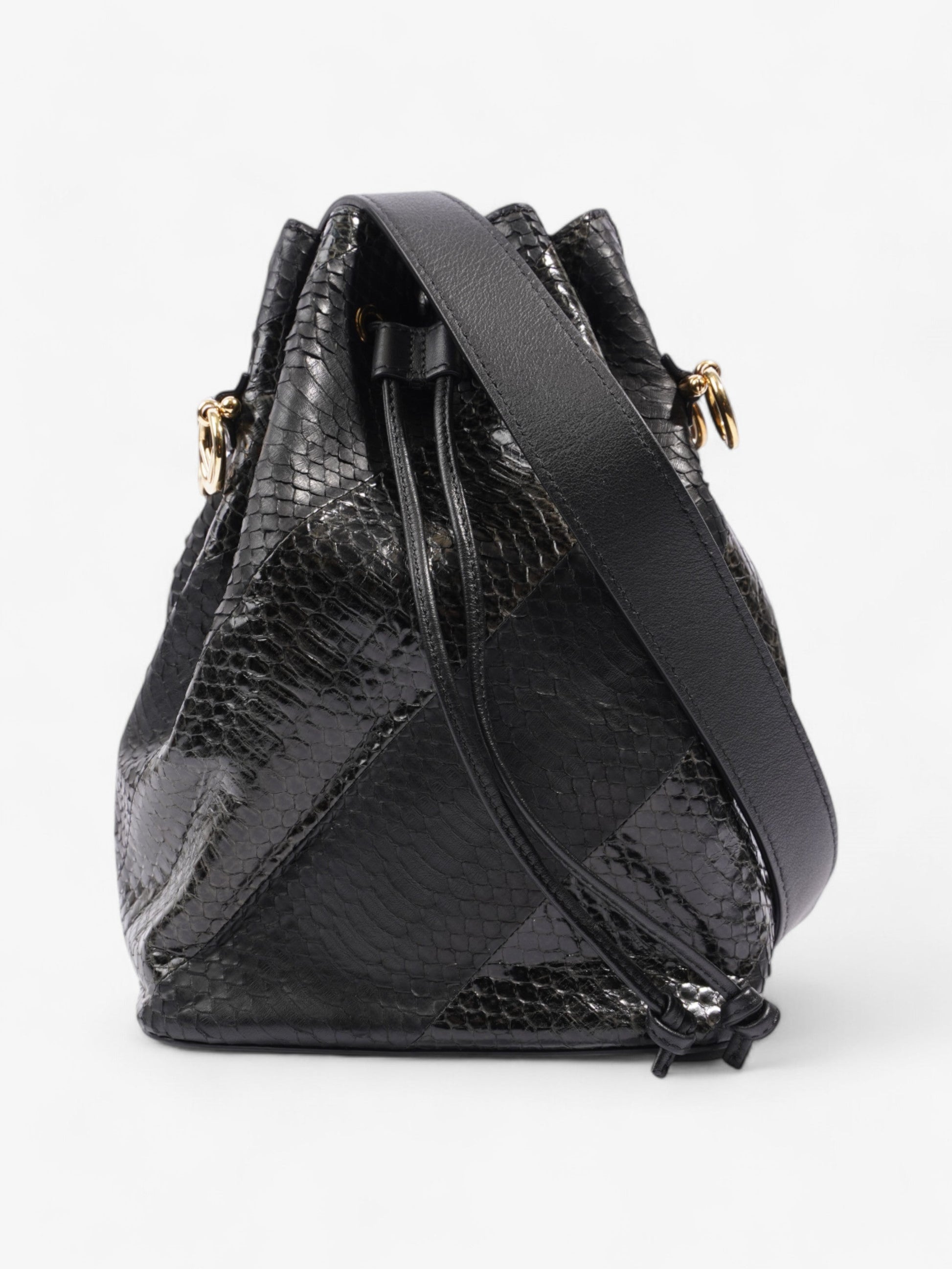 Fendi Mon Tresor Bag Leather Black Embossed Bucket Bag