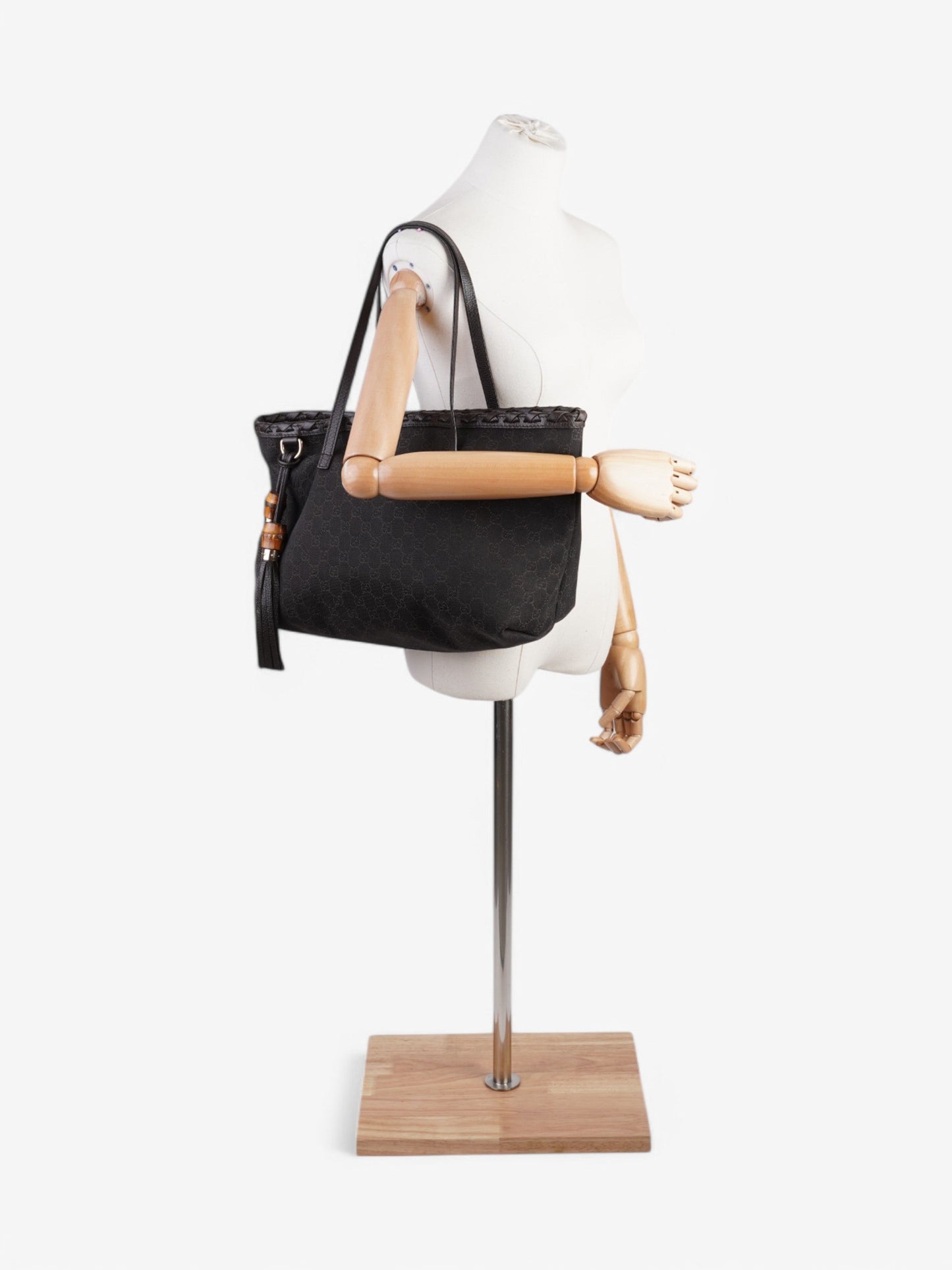 Gucci Tassel Tote Supreme Denim Brown Shoulder Bag