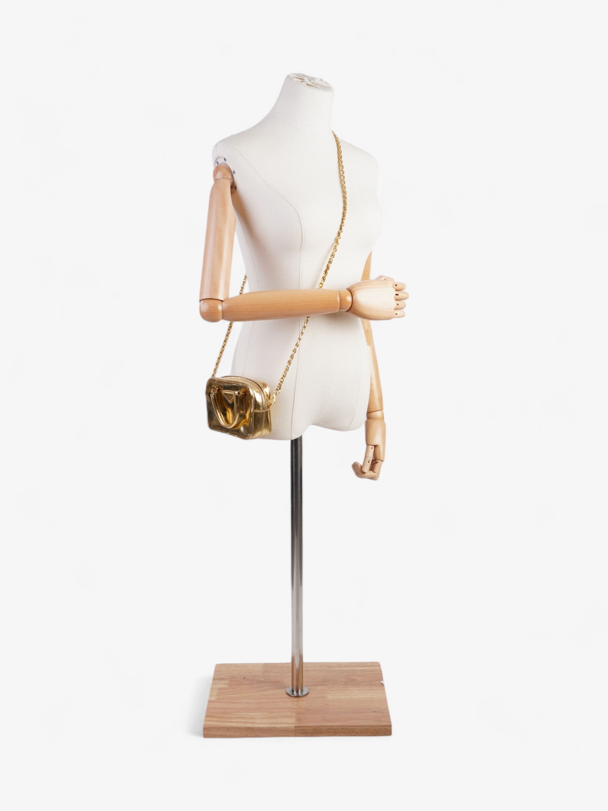 Prada Prada Vitello Handbag Gold Leather Mini Crossbody Bag