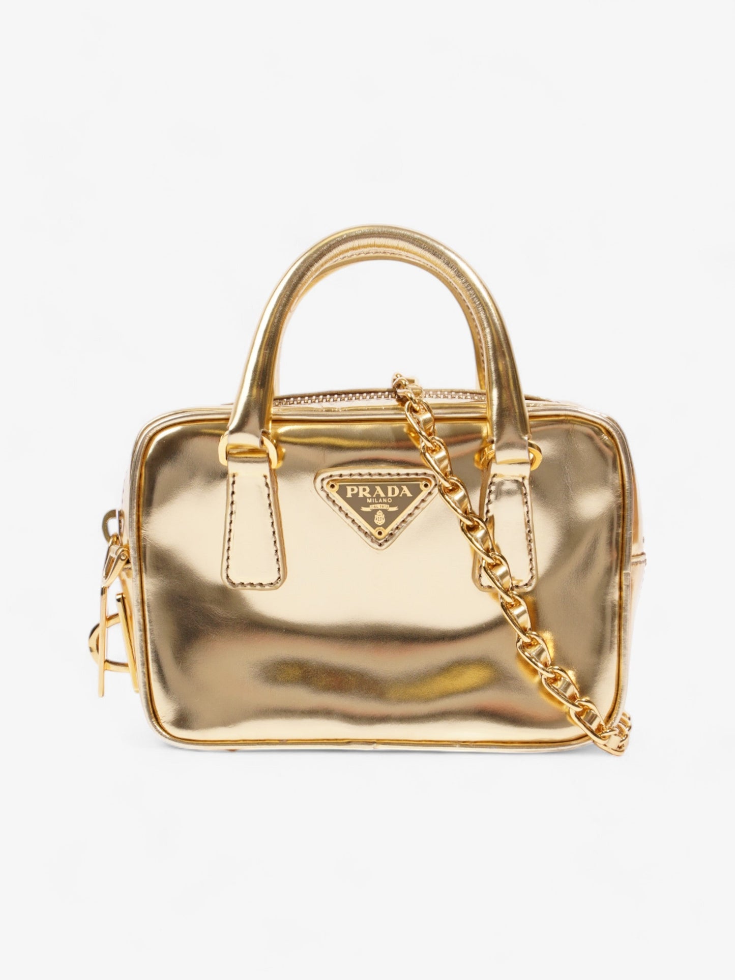 Prada Prada Vitello Handbag Gold Leather Mini Crossbody Bag