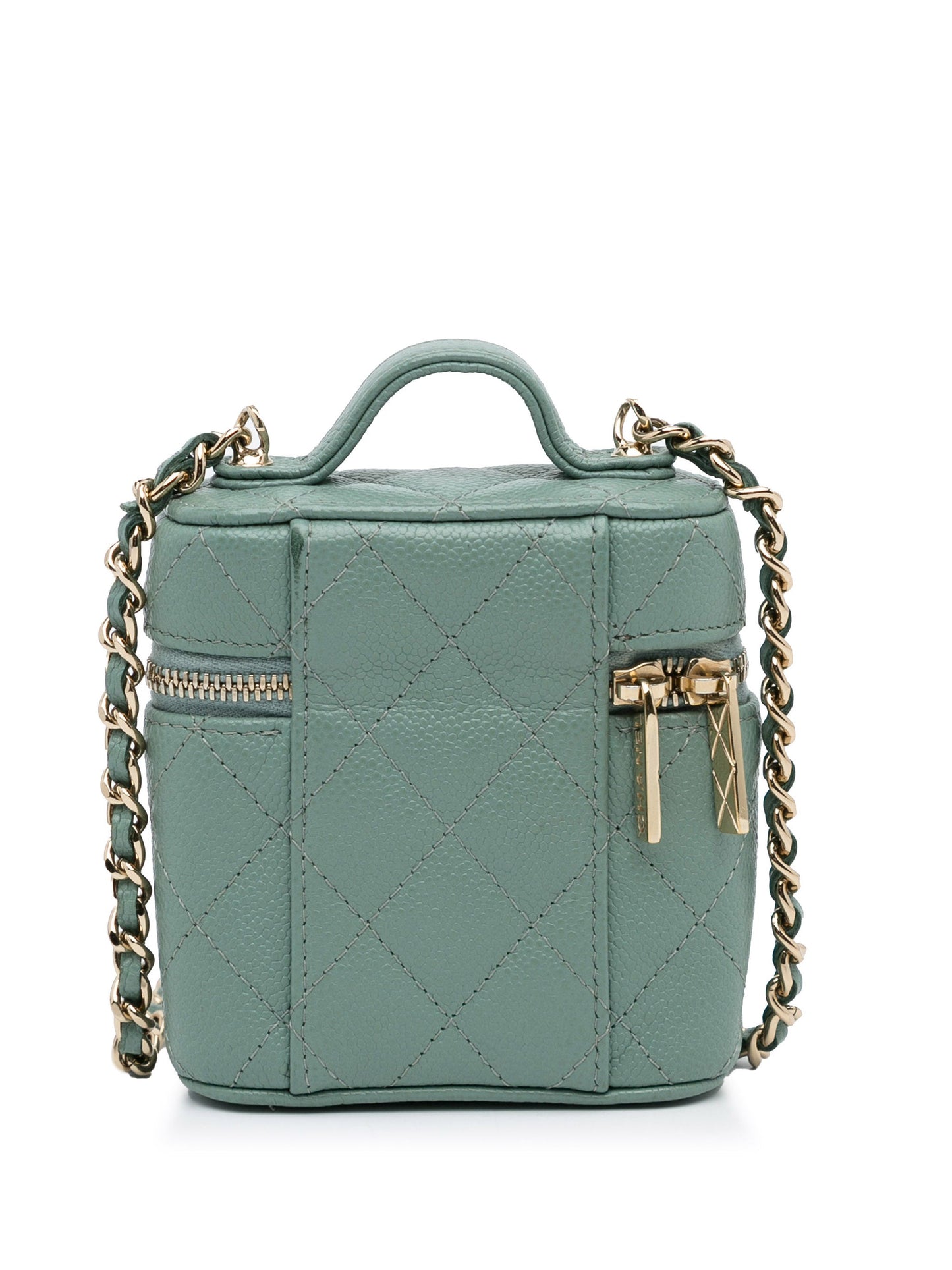 Teal Chanel CC Caviar Vanity Bag