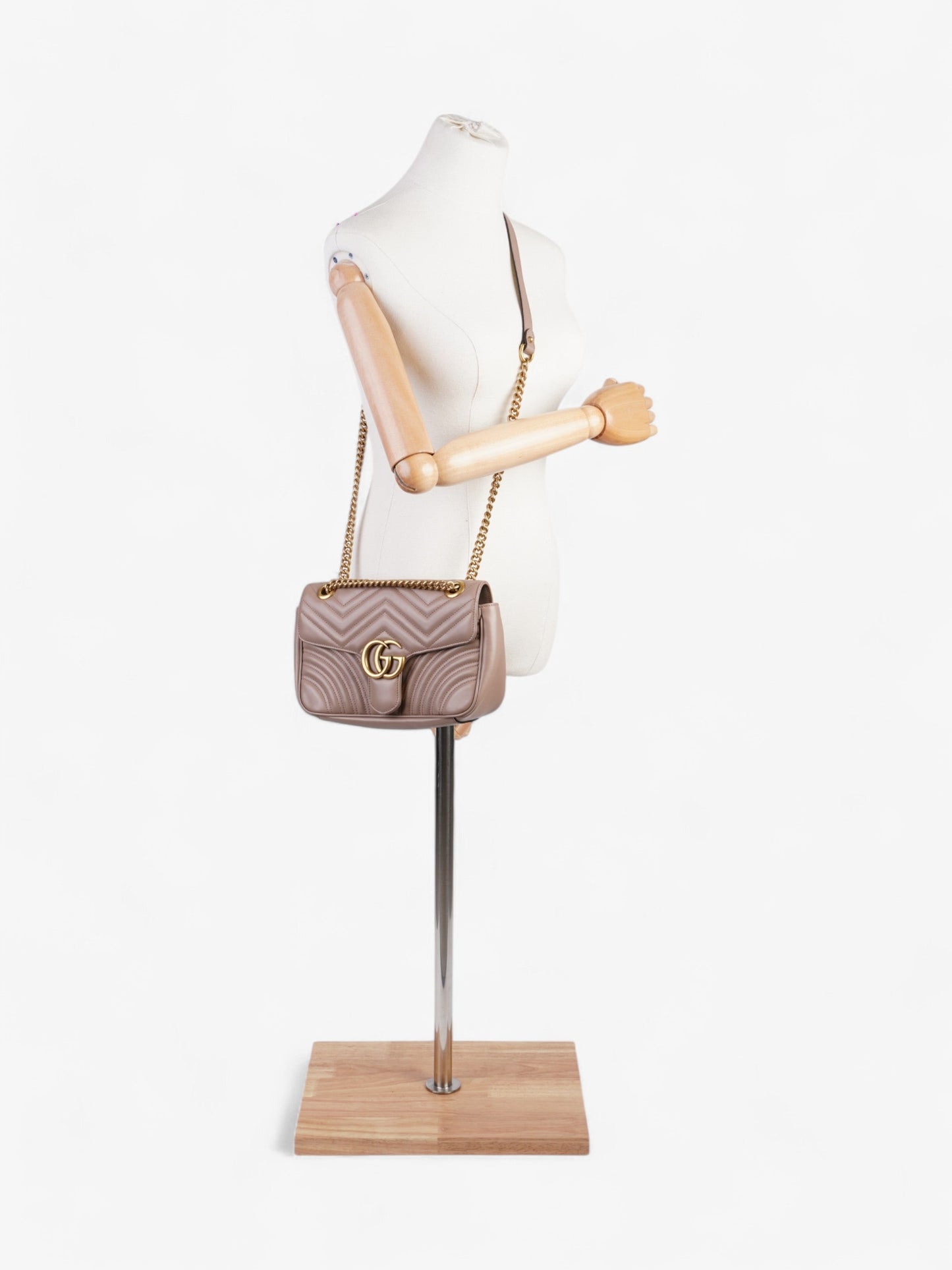 Gucci Marmont Rose Small Shoulder Bag Leather Matelasse