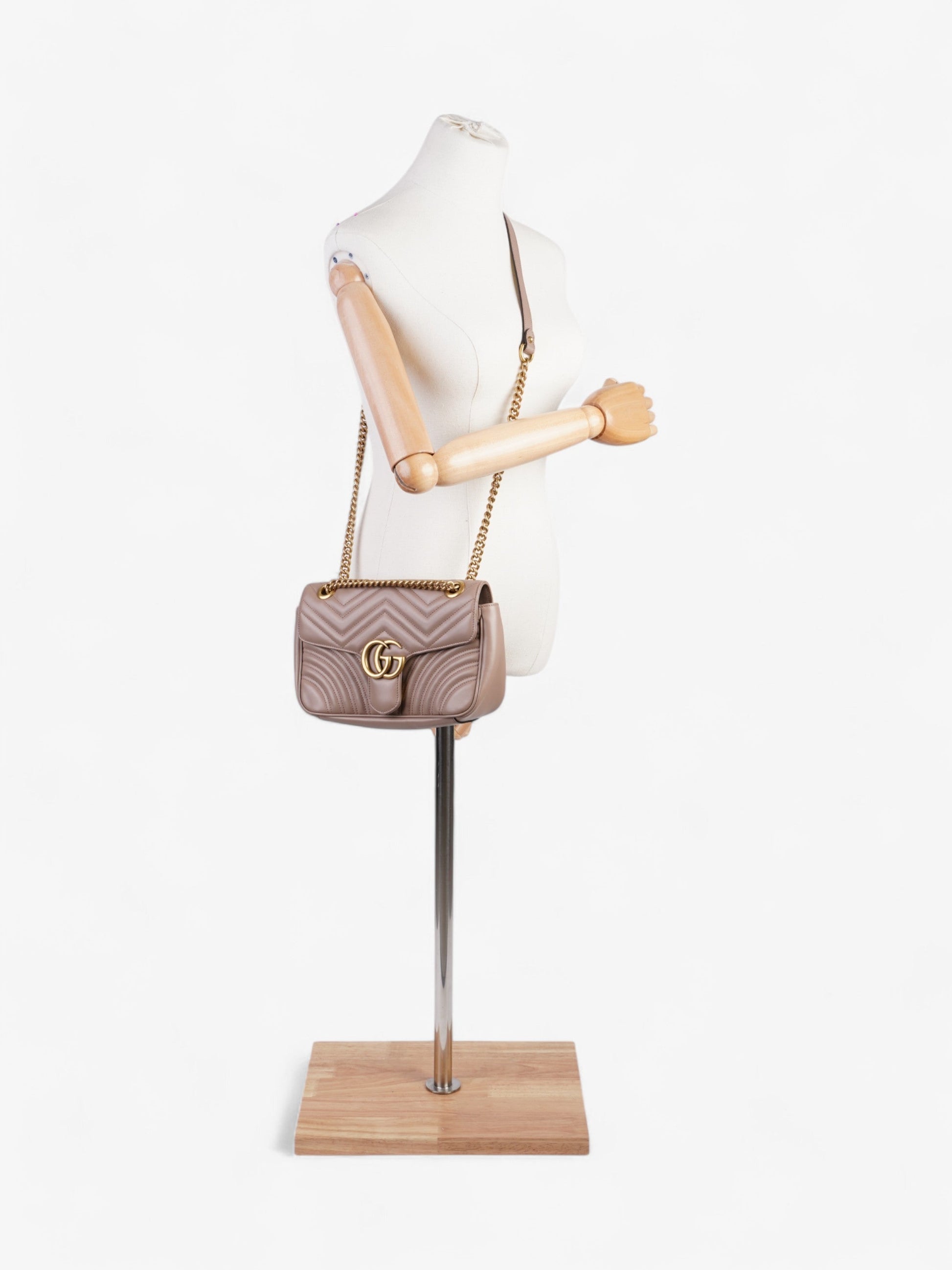 Gucci Marmont Rose Small Shoulder Bag Leather Matelasse