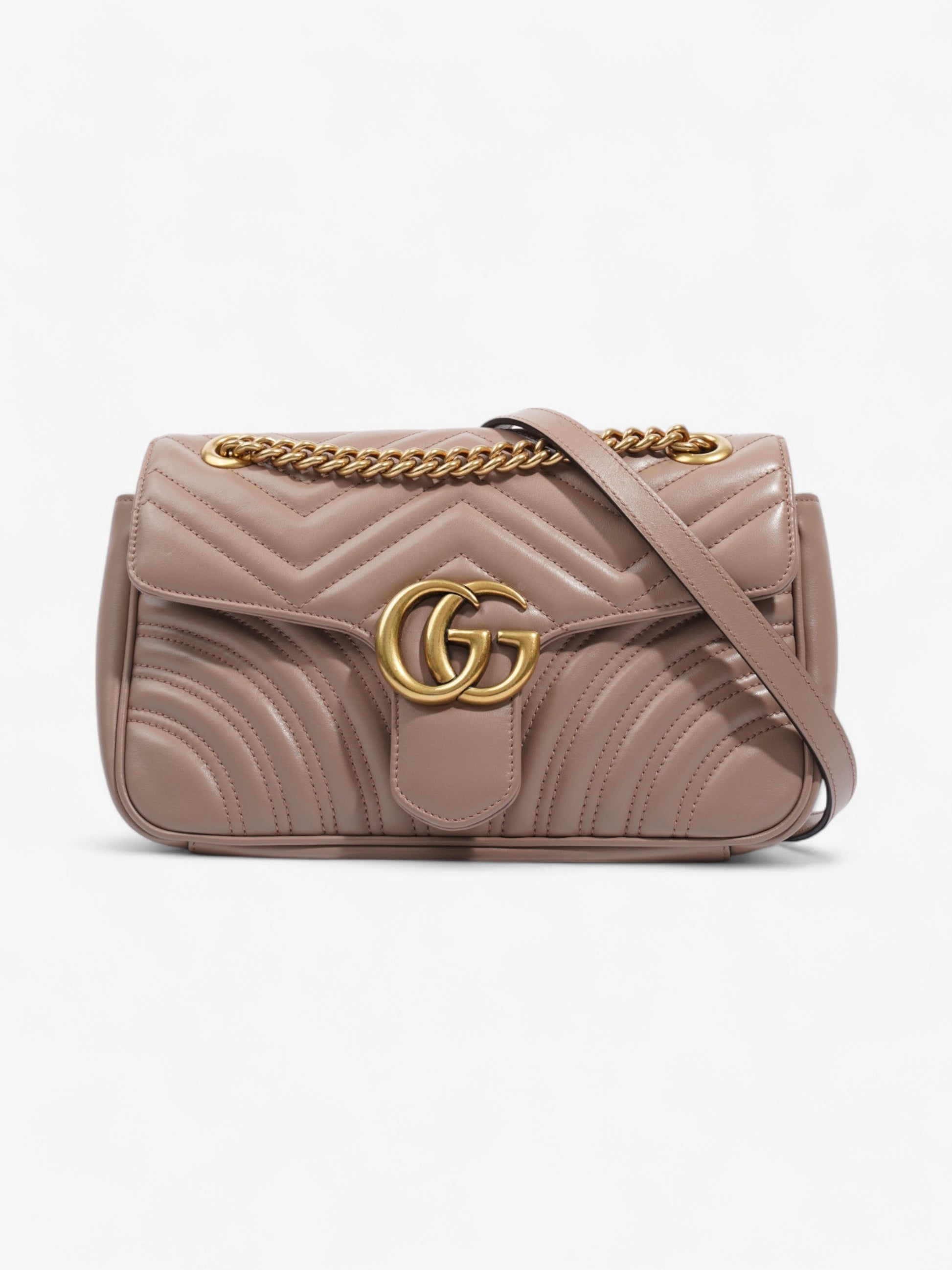 Gucci Marmont Rose Small Shoulder Bag Leather Matelasse