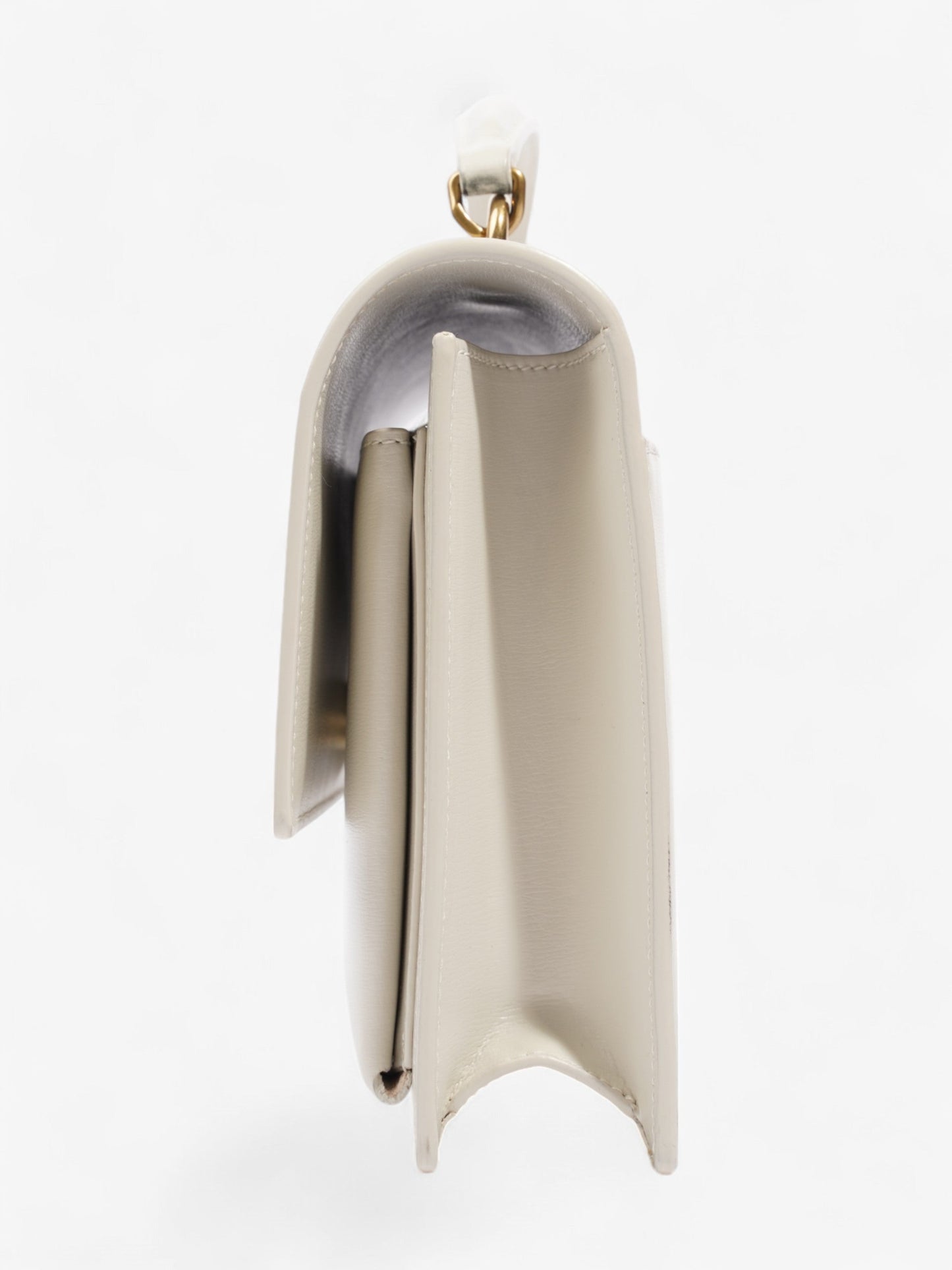 YSL Saint Laurent Sunset Calfskin Shoulder Bag Leather White Medium