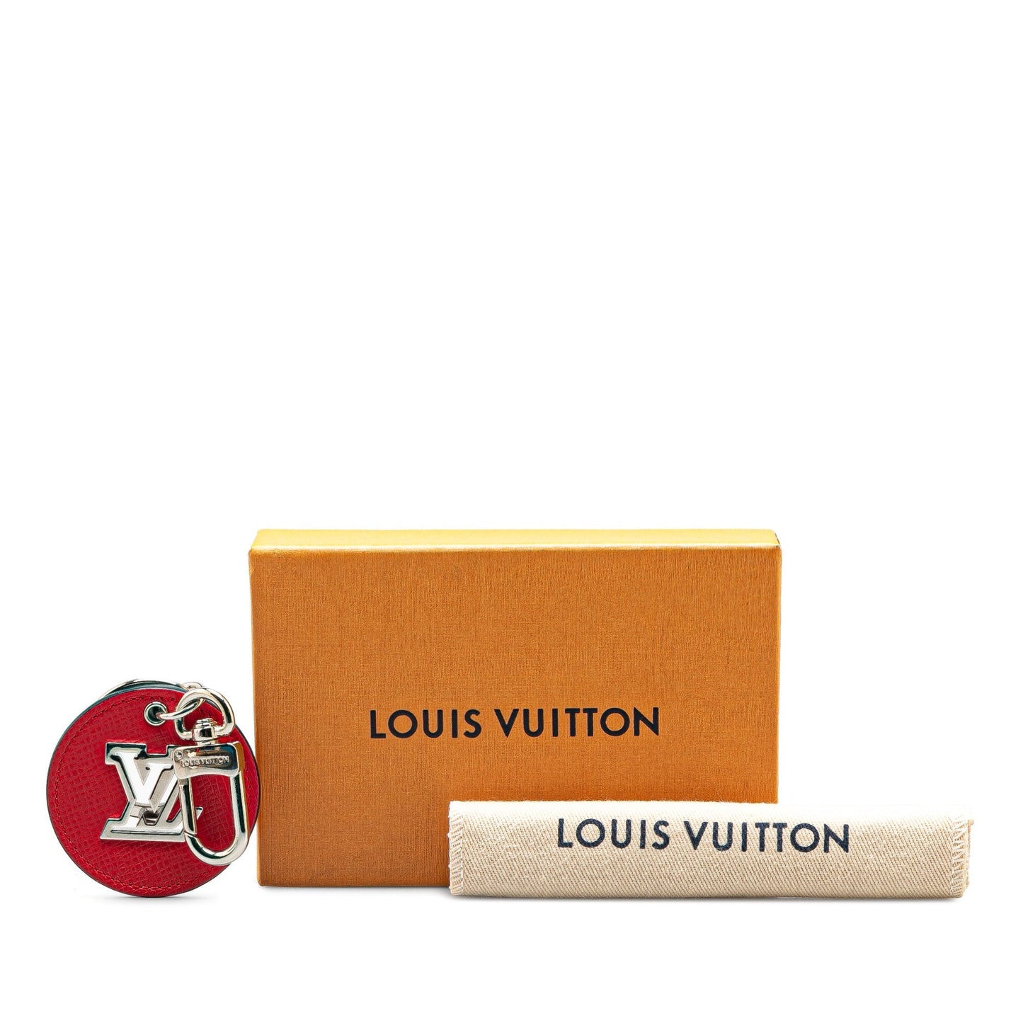 Silver Louis Vuitton LV Circle Eyelet Key Chain Keychain Accessory
