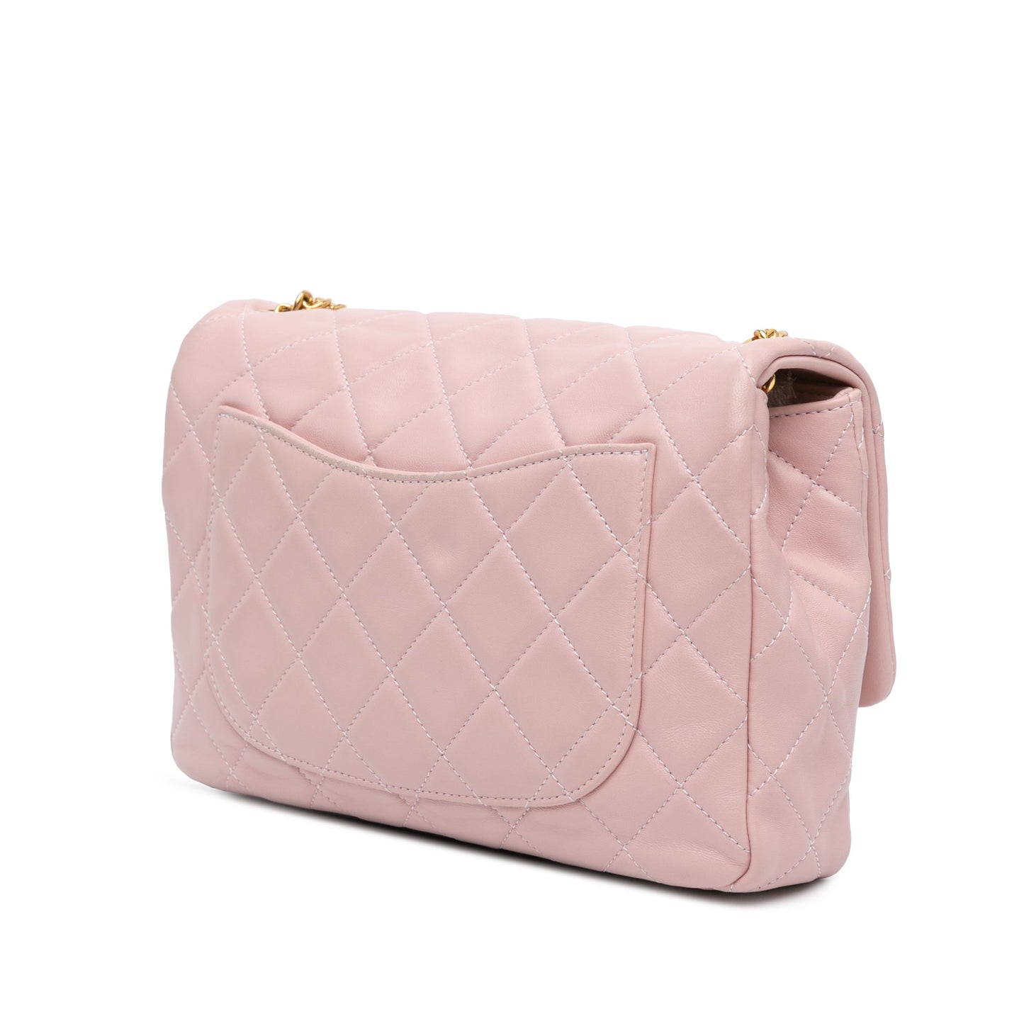 Pink Chanel CC Quilted Lambskin Embellished Chain Flap Crossbody Bag