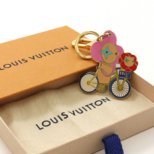 Louis Vuitton charm M00871 Plated Enamel Charm Gold Multicolor Key Chain