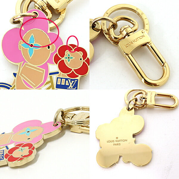 Louis Vuitton charm M00871 Plated Enamel Charm Gold Multicolor Key Chain