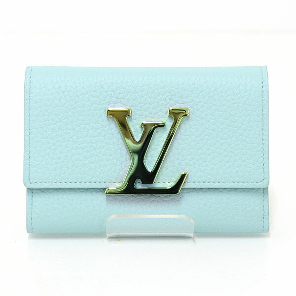 Louis Vuitton Tri-fold M82147 Taurillon Clemence Topaz Blue Wallet Case