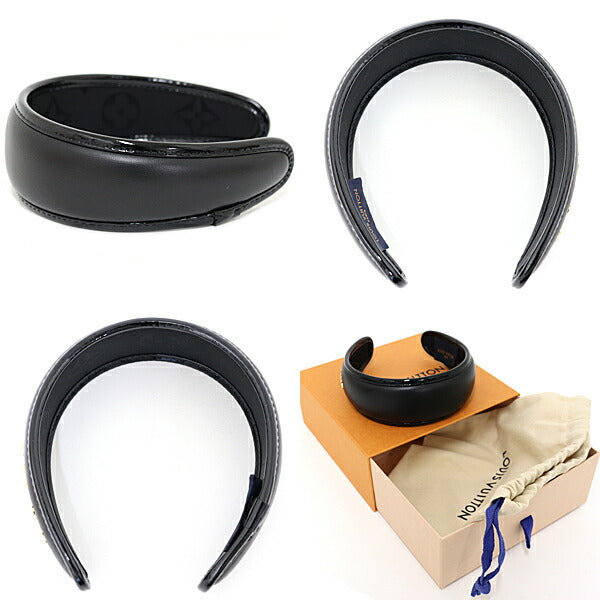 Louis Vuitton hair accessory M77396 Headband Cruiser Lambskin Black Handbag