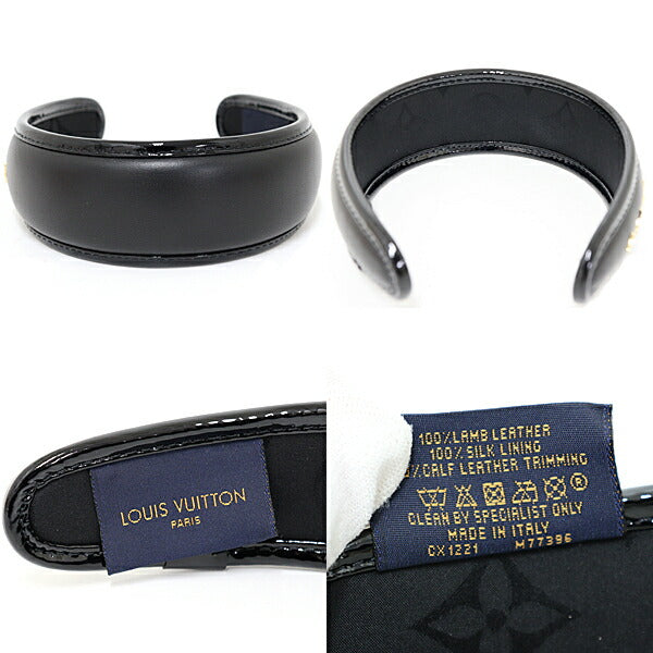Louis Vuitton hair accessory M77396 Headband Cruiser Lambskin Black Handbag
