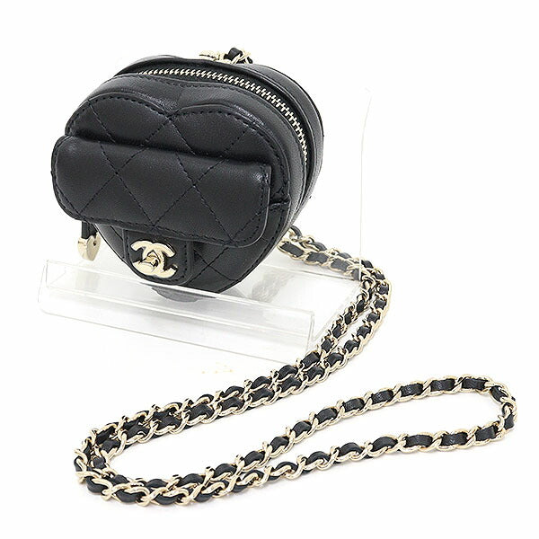 Chanel Coin lambskin Heart-shaped Coin Black Handbag