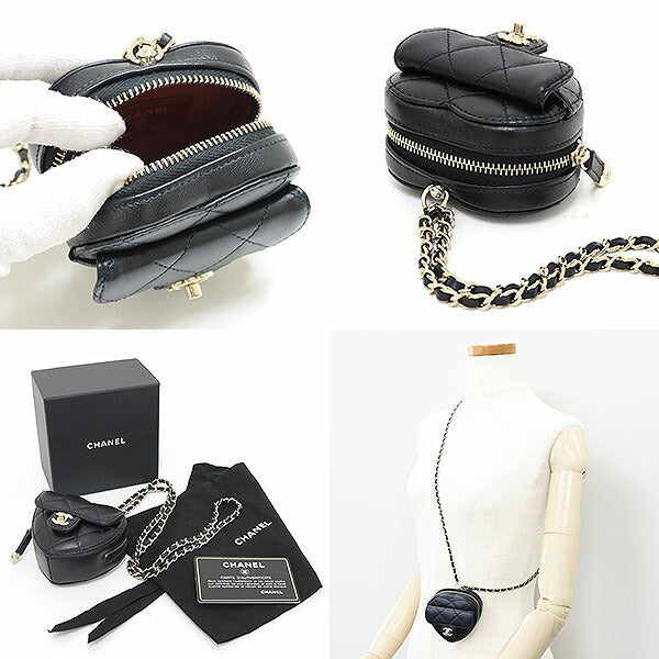 Chanel Coin lambskin Heart-shaped Coin Black Handbag