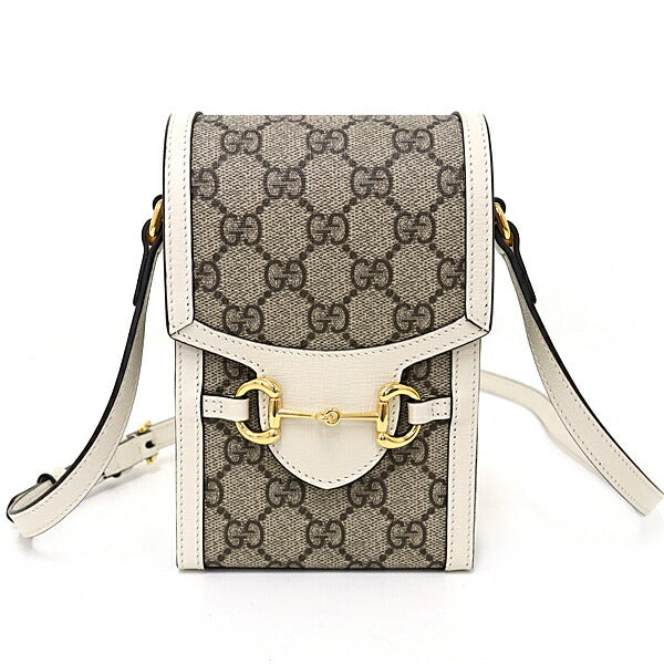 Gucci GG Supreme Horsebit Canvas Beige Mini Shoulder Bag