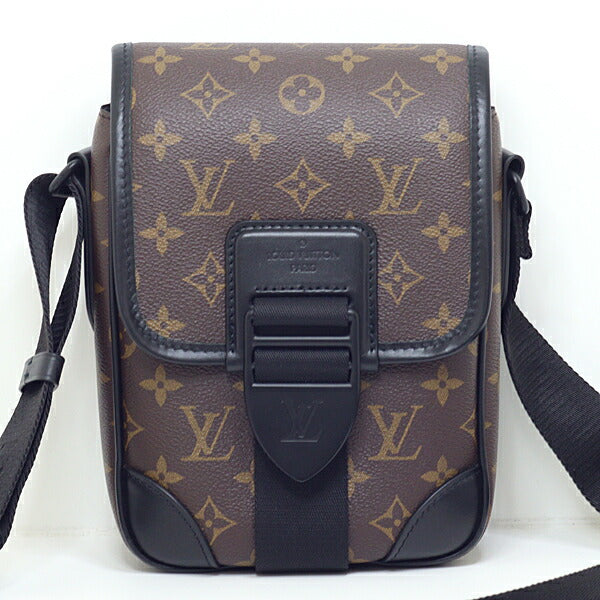Louis Vuitton M46442 PVC Macasa archie messenger Monogram Leather Black Crossbody Bag