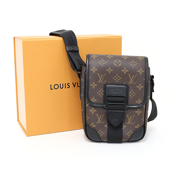 Louis Vuitton M46442 PVC Macasa archie messenger Monogram Leather Black Crossbody Bag