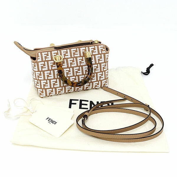 Fendi Handbag 8Bs067 Fabric By The Way Beige Mini Travel Bag