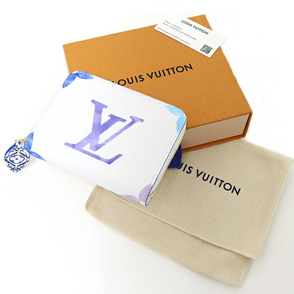 Louis Vuitton Coin M82417 Zippy Coin Perth Monogram Canvas White Blue Handbag
