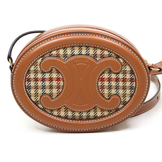 Shoulder Bag . Ml Crossbody Oval Purse Leather Brown Crossbody Bag