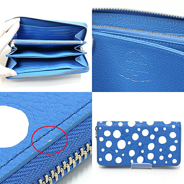 Louis Vuitton Long Purse M81954 unplant Long Monogram Leather White Blue Wallet Case