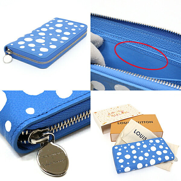 Louis Vuitton Long Purse M81954 unplant Long Monogram Leather White Blue Wallet Case
