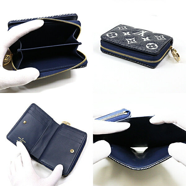 Louis Vuitton Bifold M82525 Lamb omen Leather Gold Navy Wallet Case