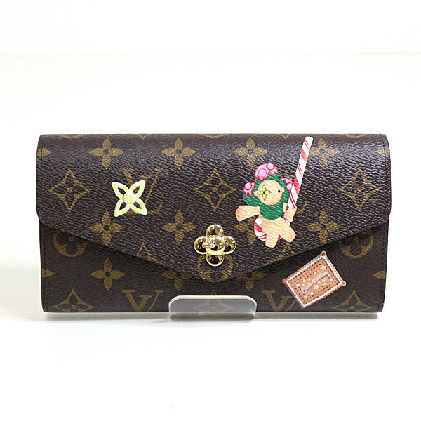 Louis Vuitton Long Purse M12207 2 fold Monogram Leather Canvas Brown Wallet Case