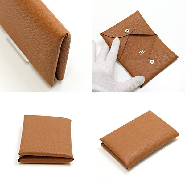 Card Case Epsom Calvi Handbag Brown Travel Bag
